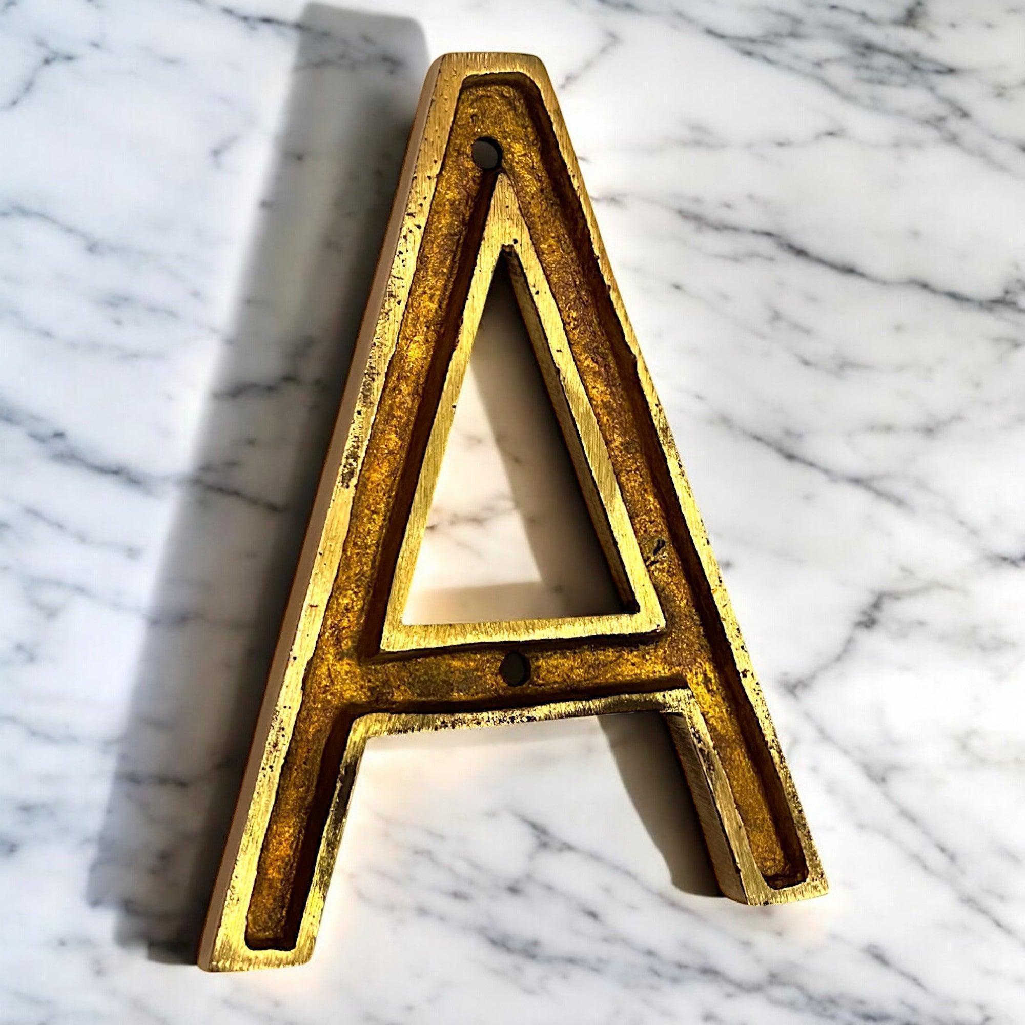 4" Brass House Letters (A-C) - Stylentdecor
