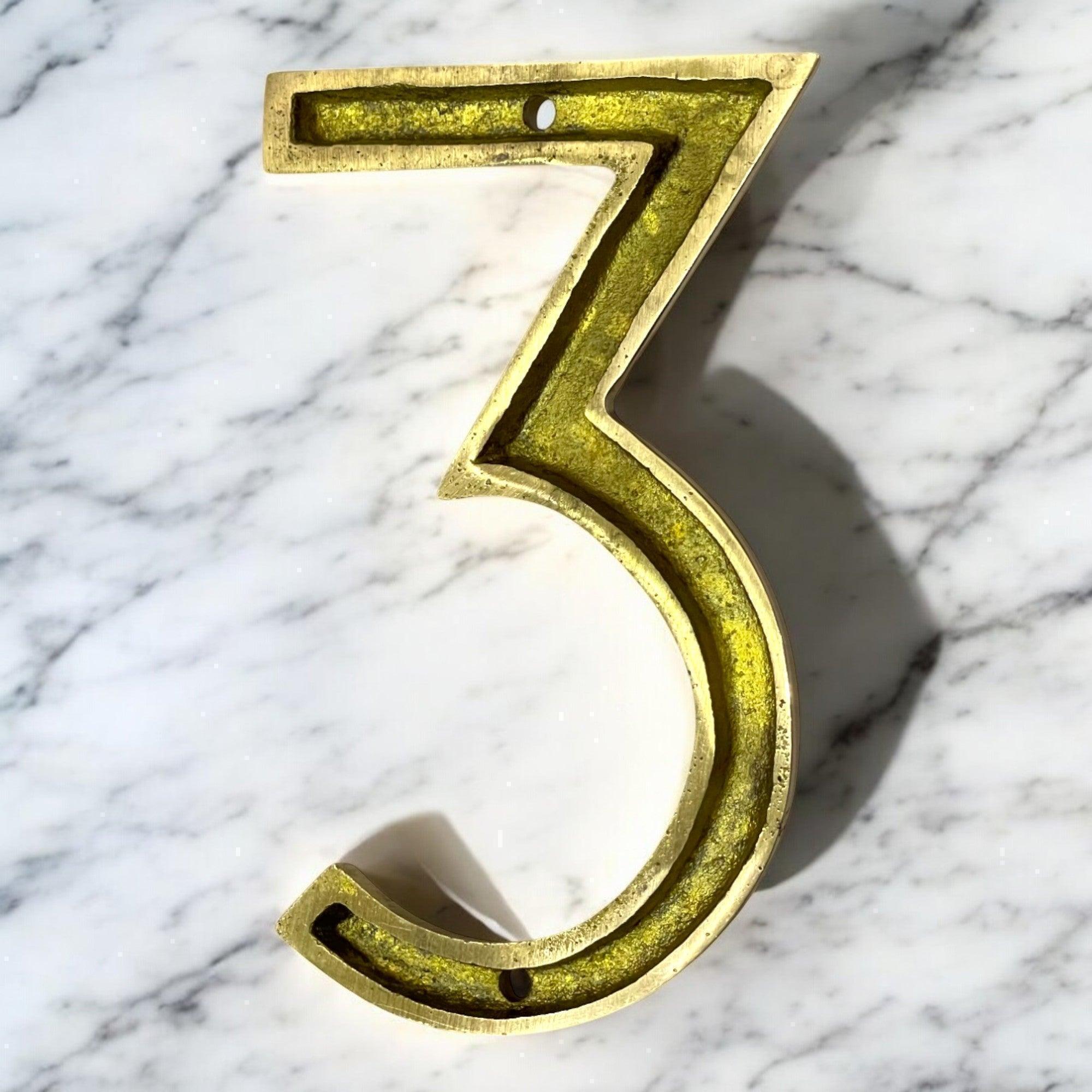 4" Brass House Numbers ( 0-9 ) - Stylentdecor