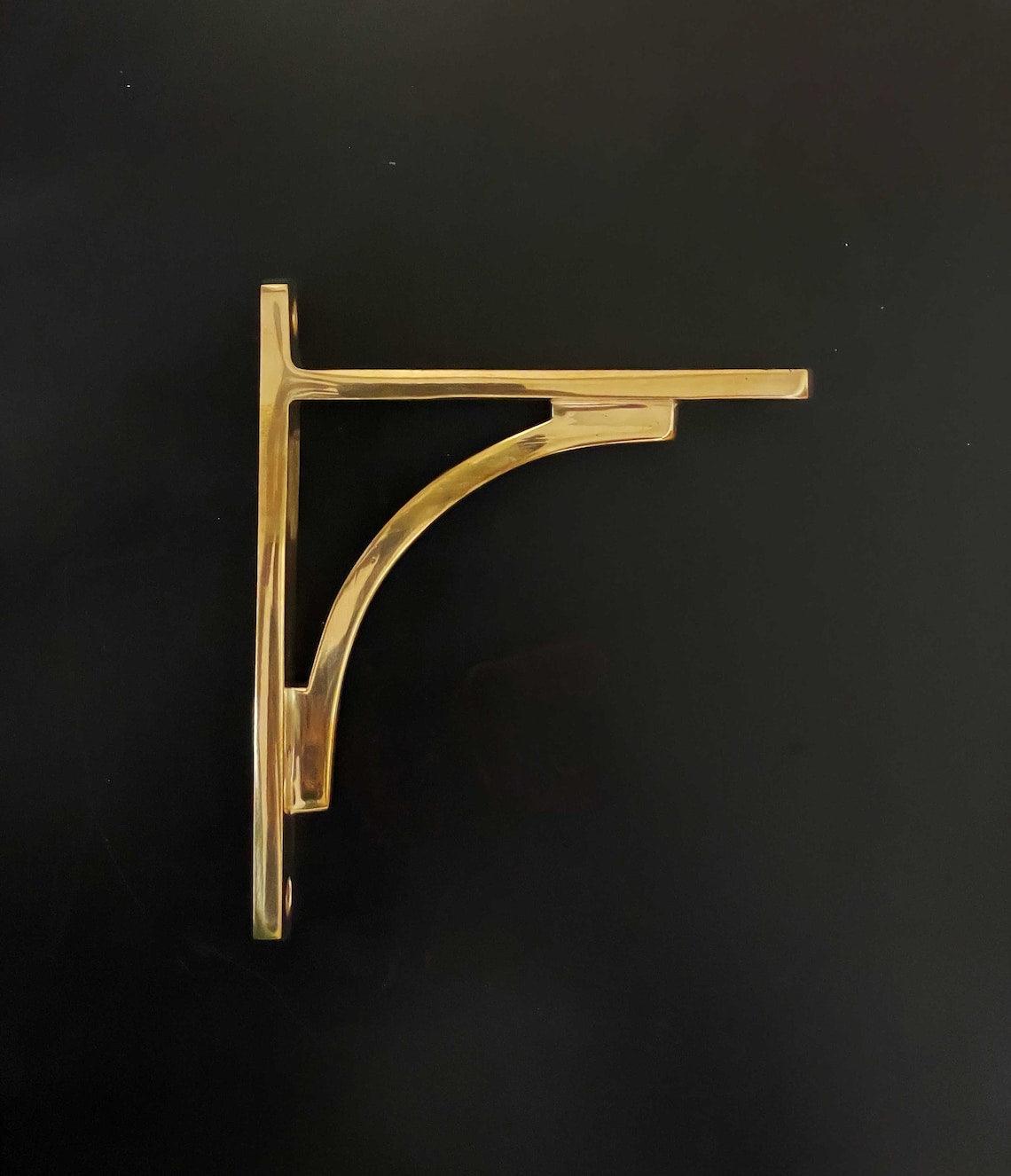 Minimalist Shelf Bracket - Unlacquered Brass Polished - Stylentdecor