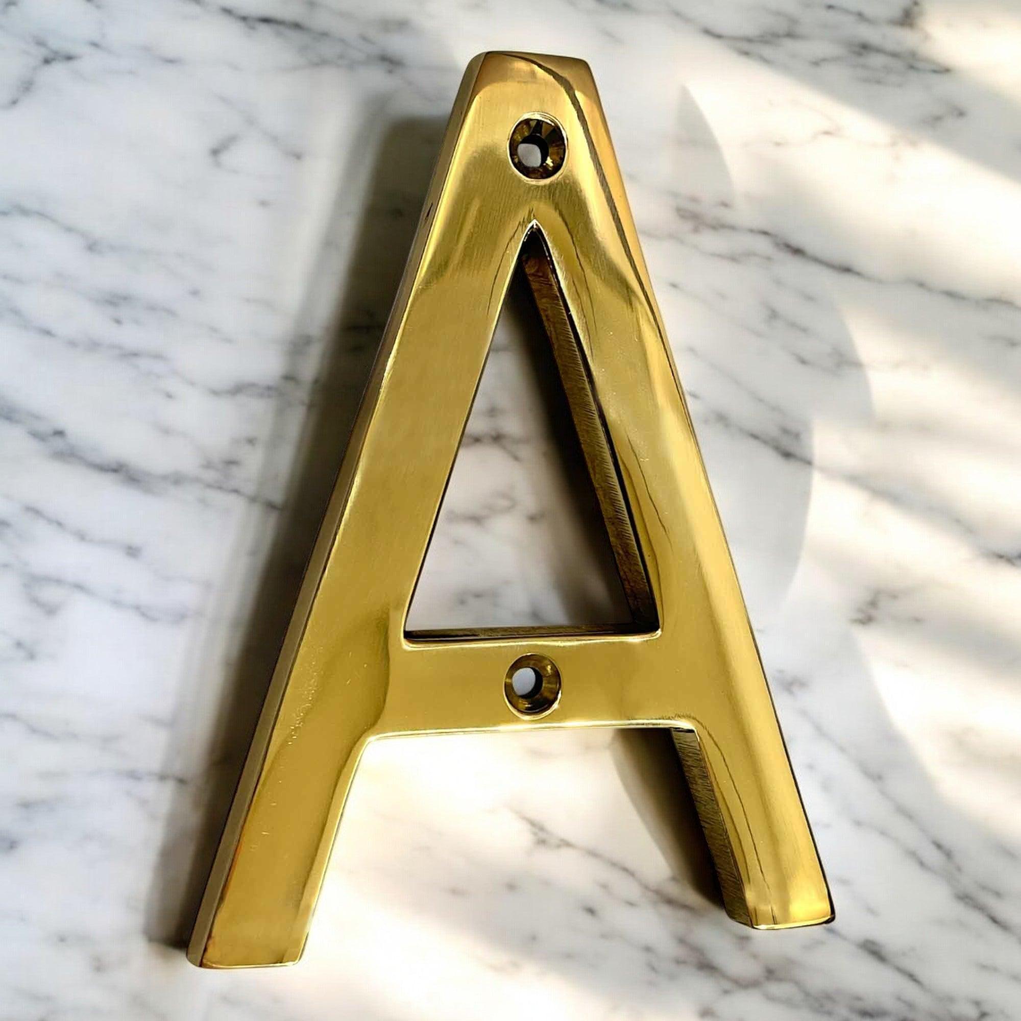 4" Brass House Letters (A-C) - Stylentdecor
