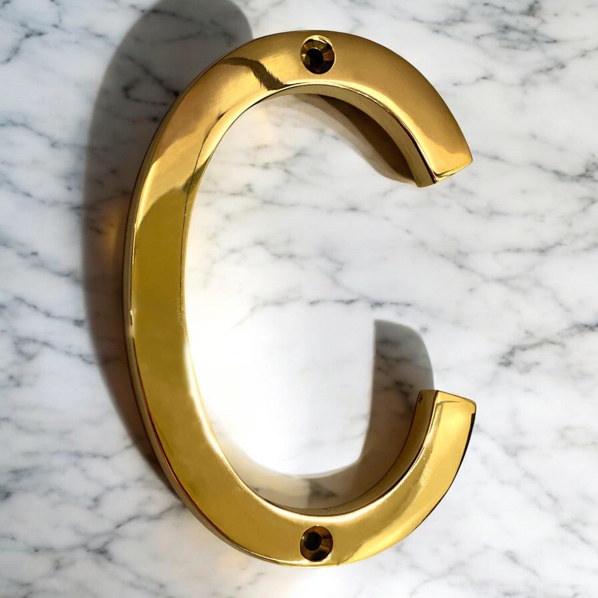 4" Brass House Letters (A-C) - Stylentdecor