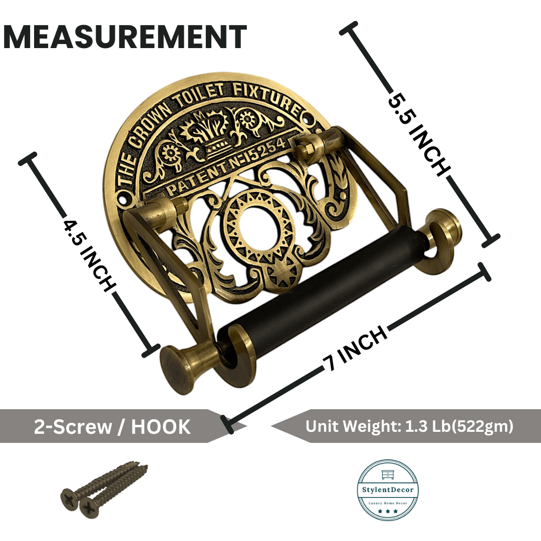 Vintage Roll Holder - Antique Brass - Stylentdecor