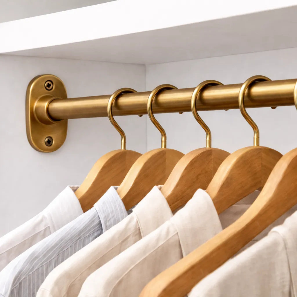 antique brass closet rod