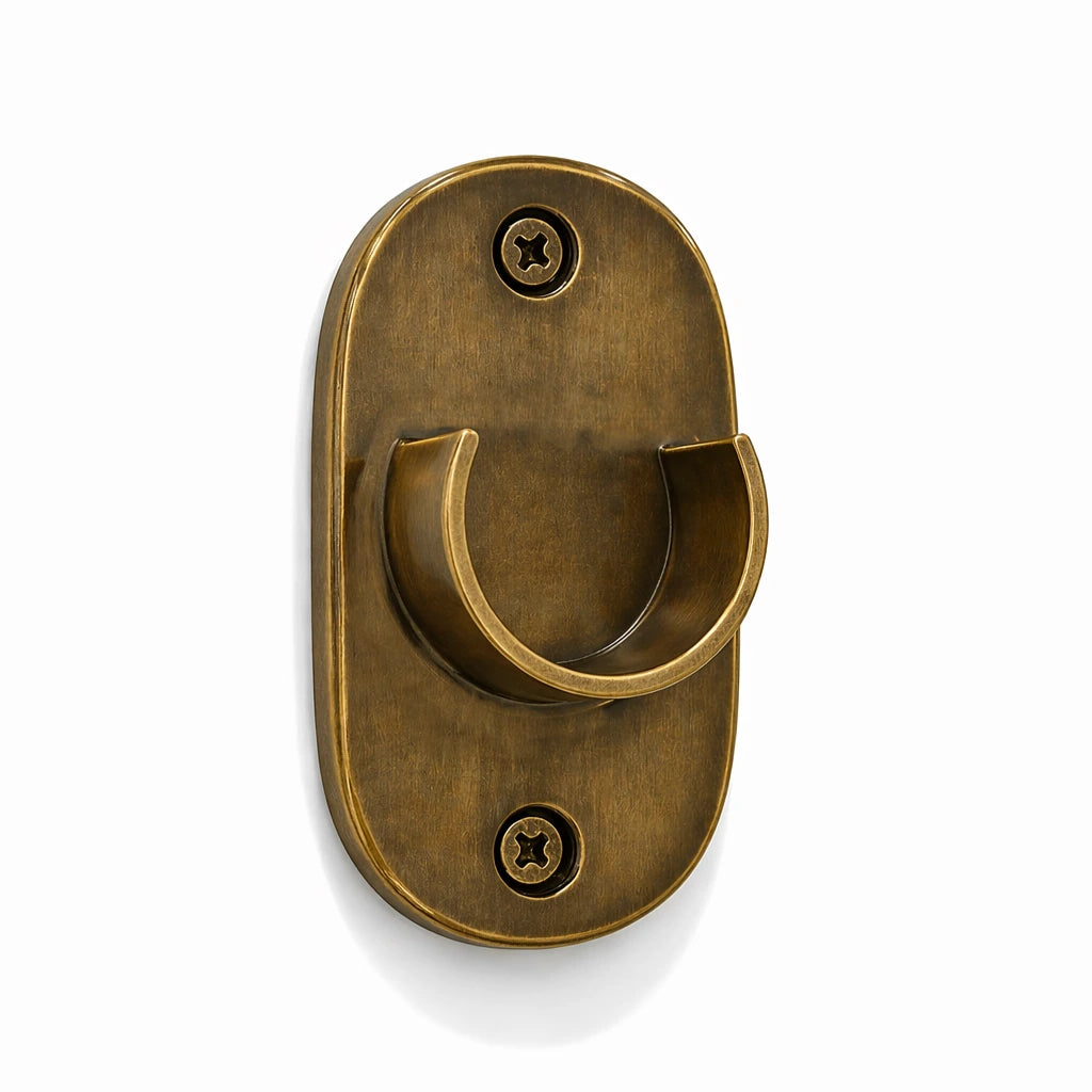 Bronze door handle on a white background