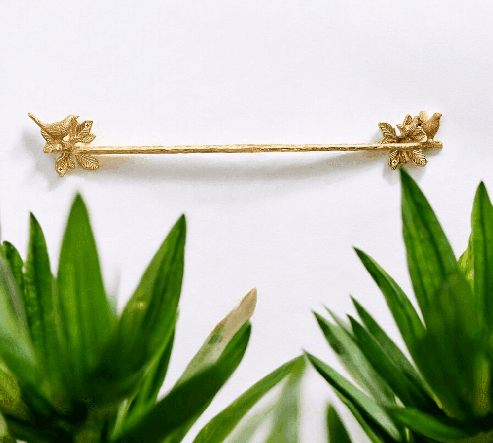 Brass Bird Towel Rack - Polished Finish - Stylentdecor