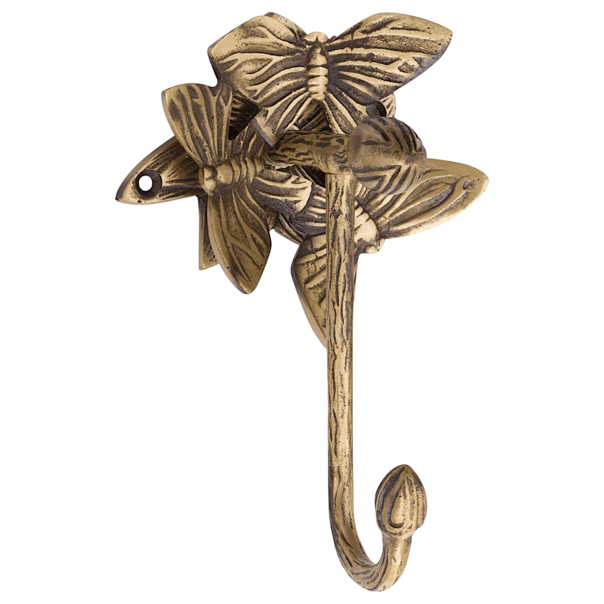 Brass Butterfly Hook - Antique Brass - Stylentdecor