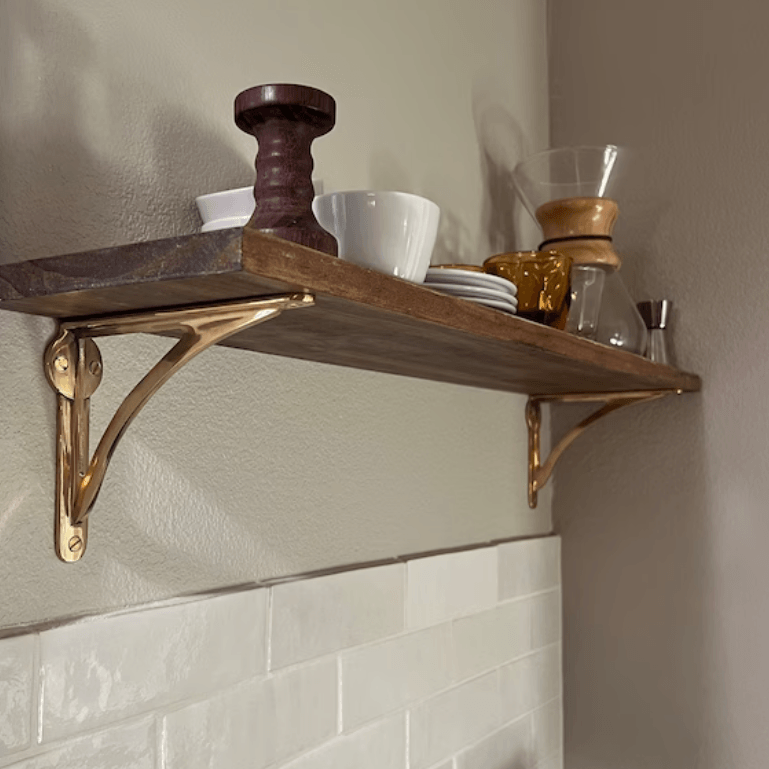 Arched Shelf Bracket - Unlacquered Polished Brass - Stylentdecor