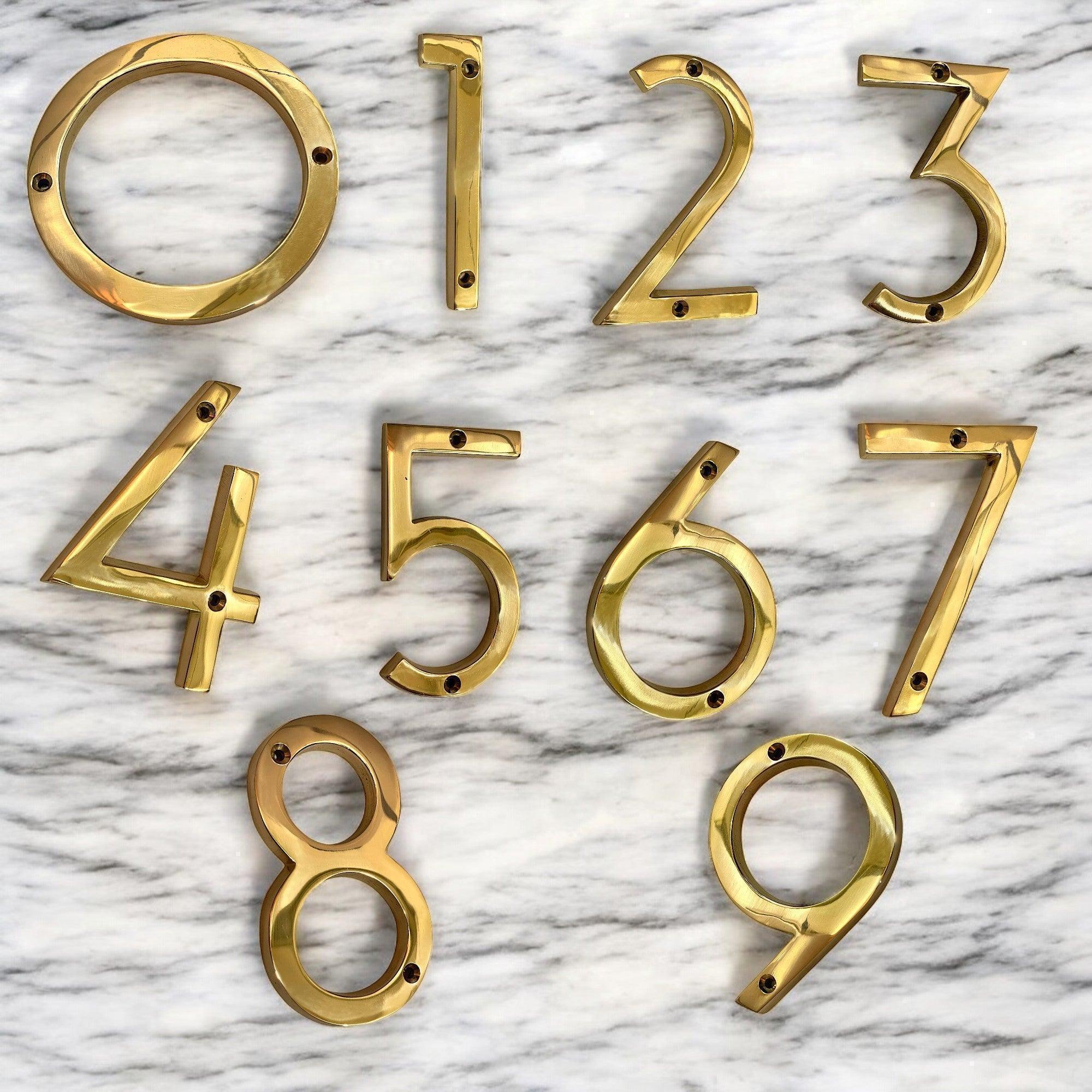 4" Brass House Numbers ( 0-9 ) - Stylentdecor
