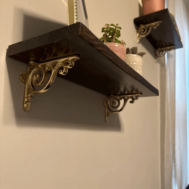 Swirl Shelf Bracket - Unlacquered Brass Polished - Stylentdecor