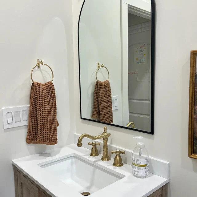 Brass Minimalist Towel Ring - Brushed/Satin - Stylentdecor