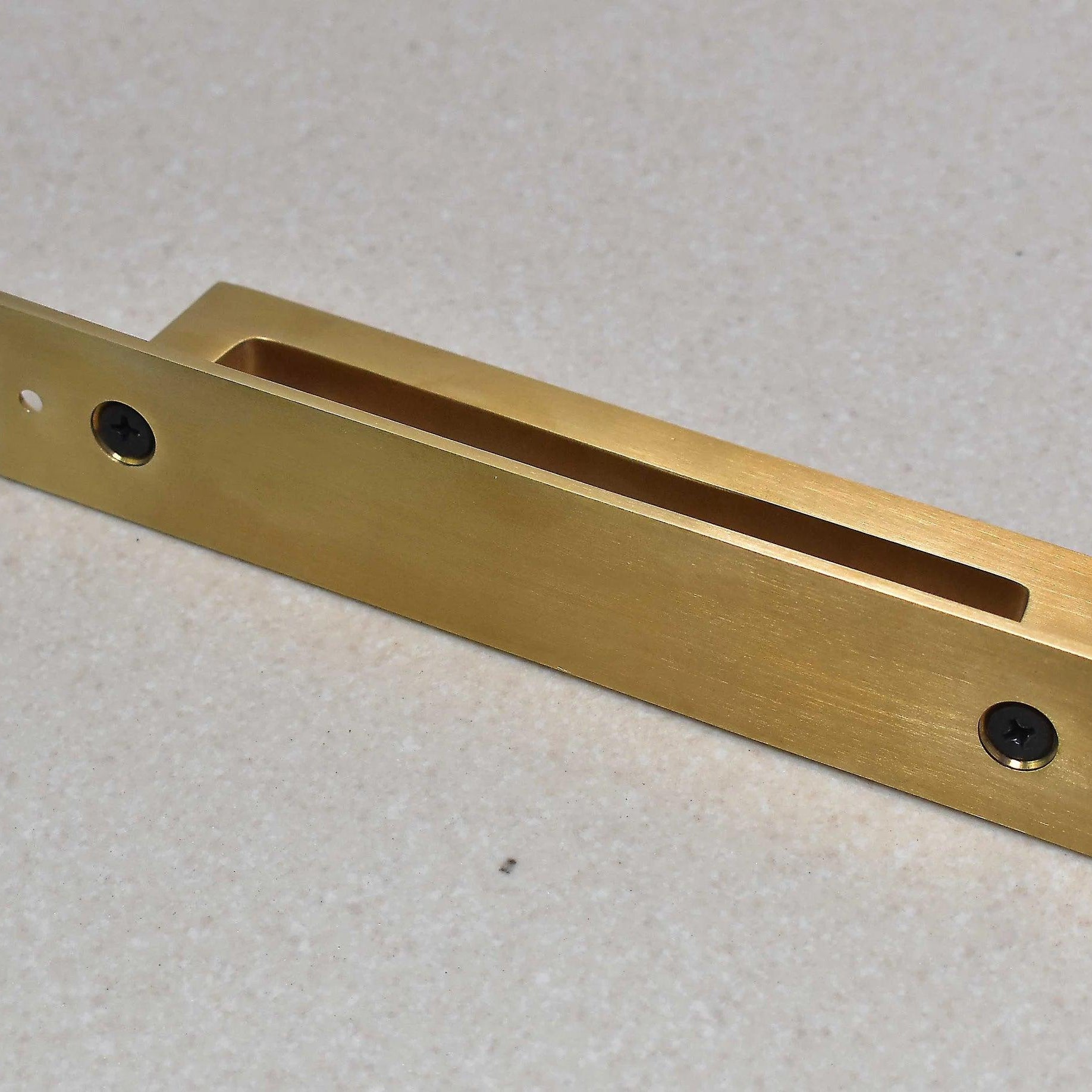 Unlacquered Brass Brushed Rectangle Drawer Pulls with Backplate - Stylentdecor