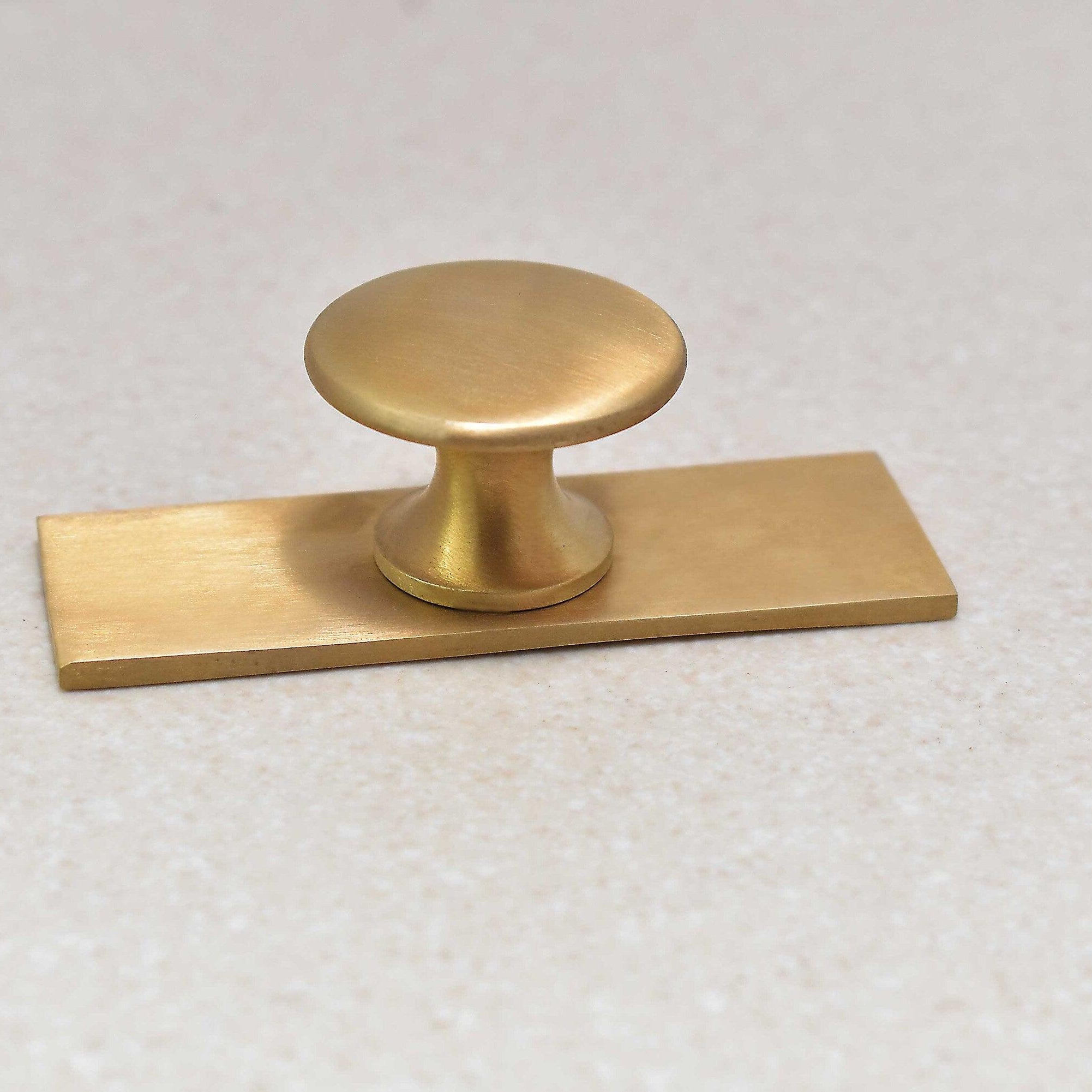 Brass Drawer Knob with Rectangle Backplate - Stylentdecor