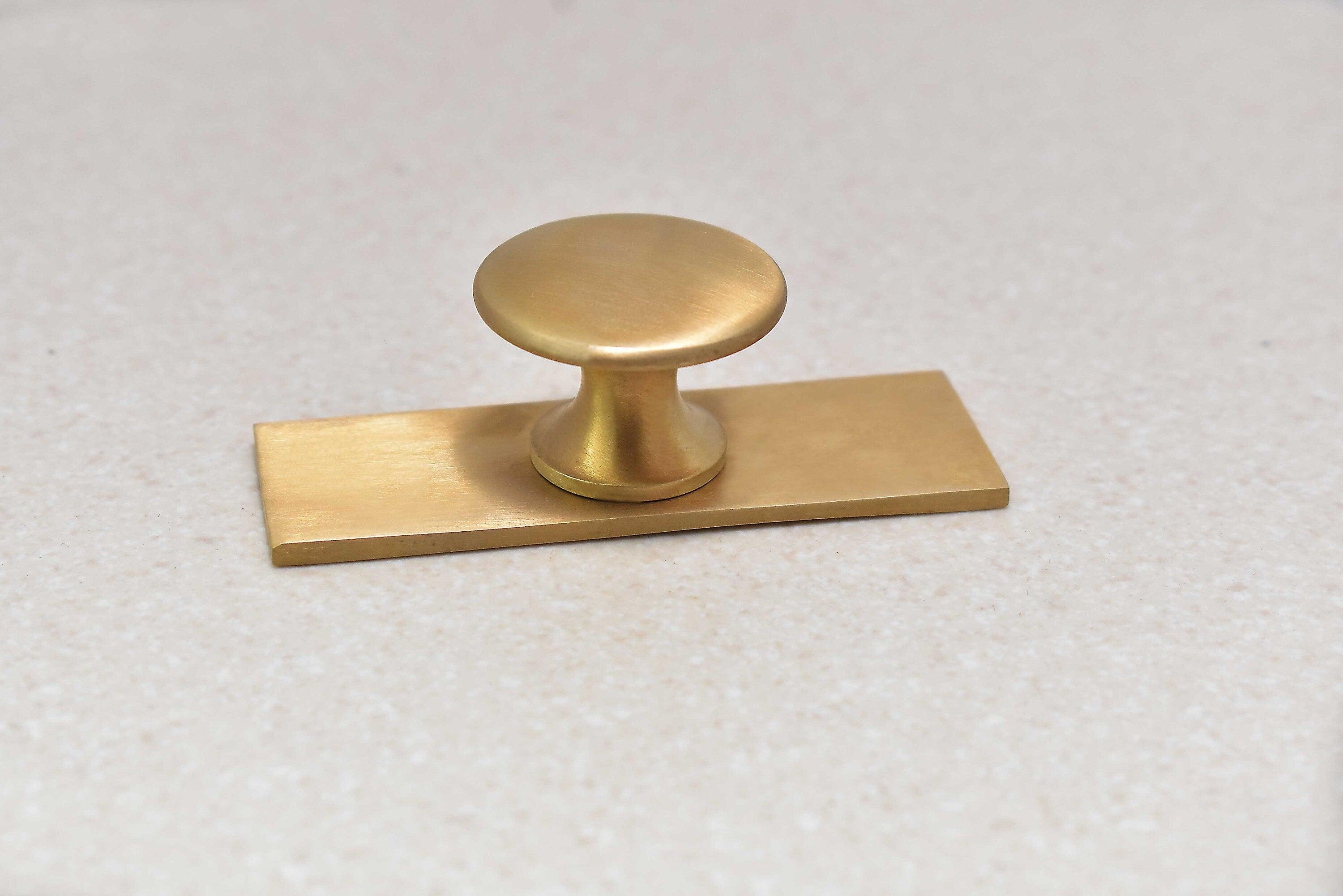 Brass Drawer Knob with Rectangle Backplate - Stylentdecor