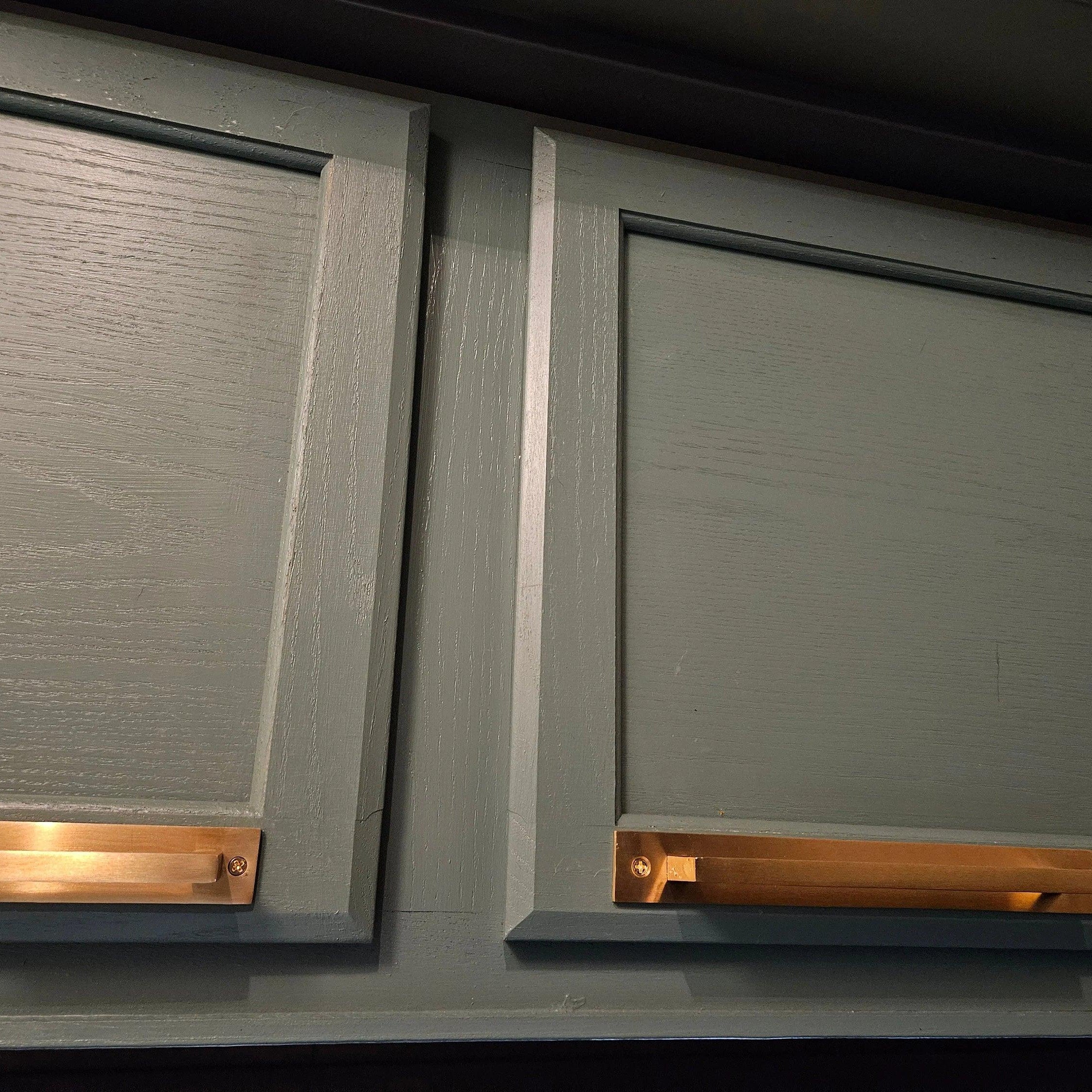 Unlacquered Brass Brushed Rectangle Drawer Pulls with Backplate - Stylentdecor