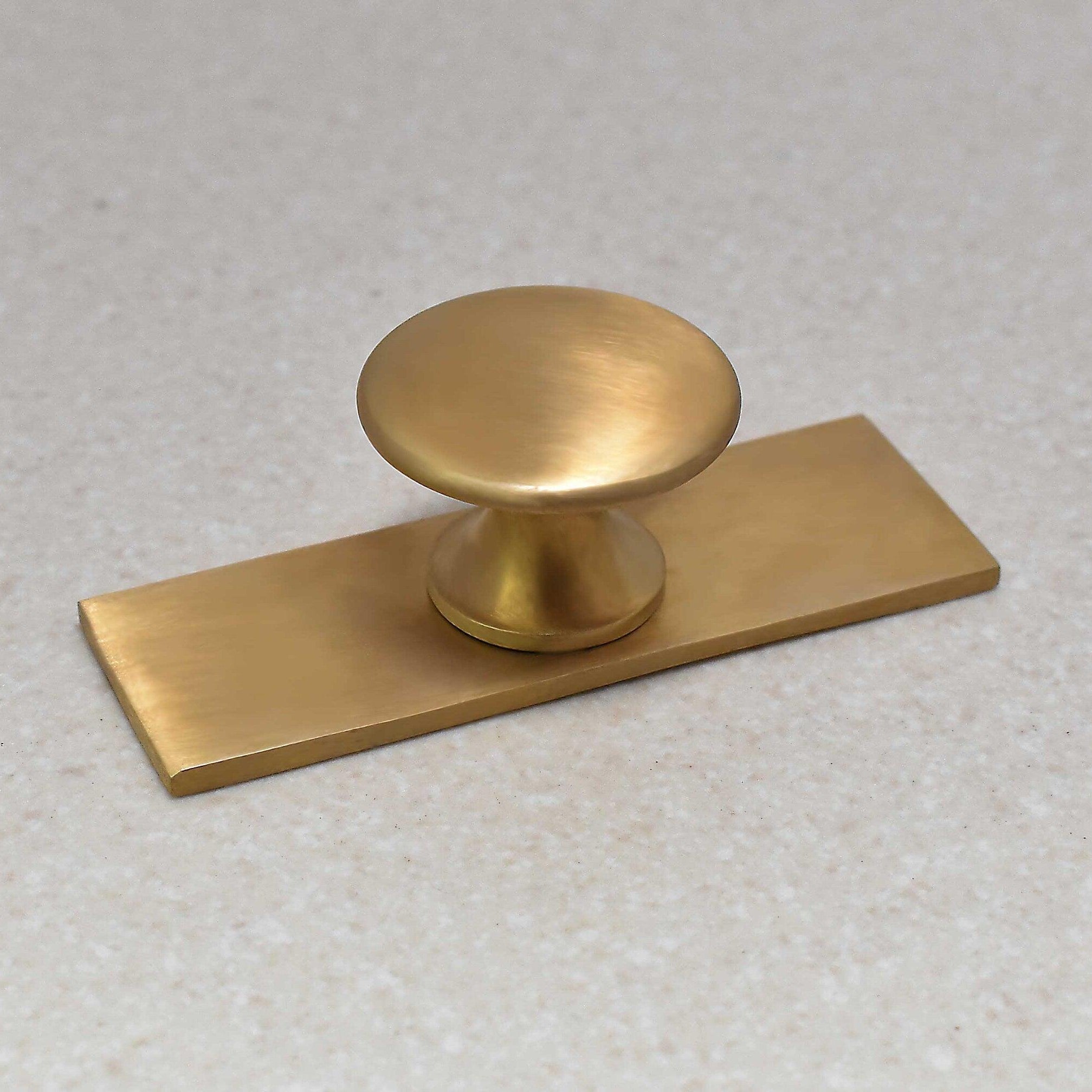 Brass Drawer Knob with Rectangle Backplate - Stylentdecor