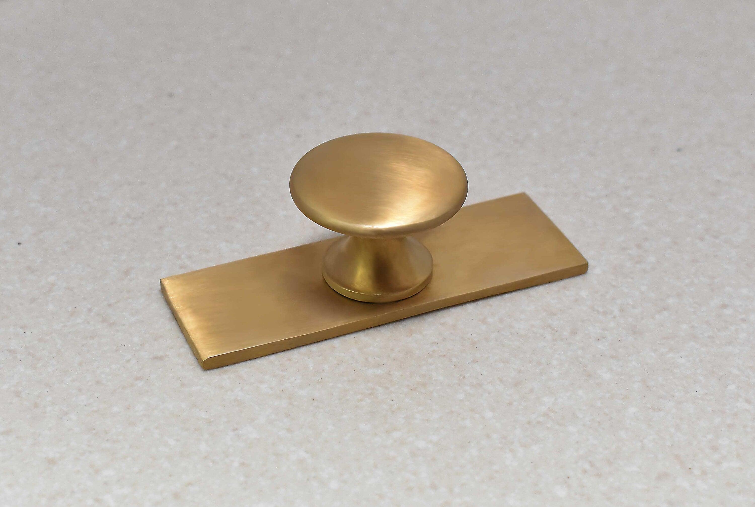 Brass Drawer Knob with Rectangle Backplate - Stylentdecor