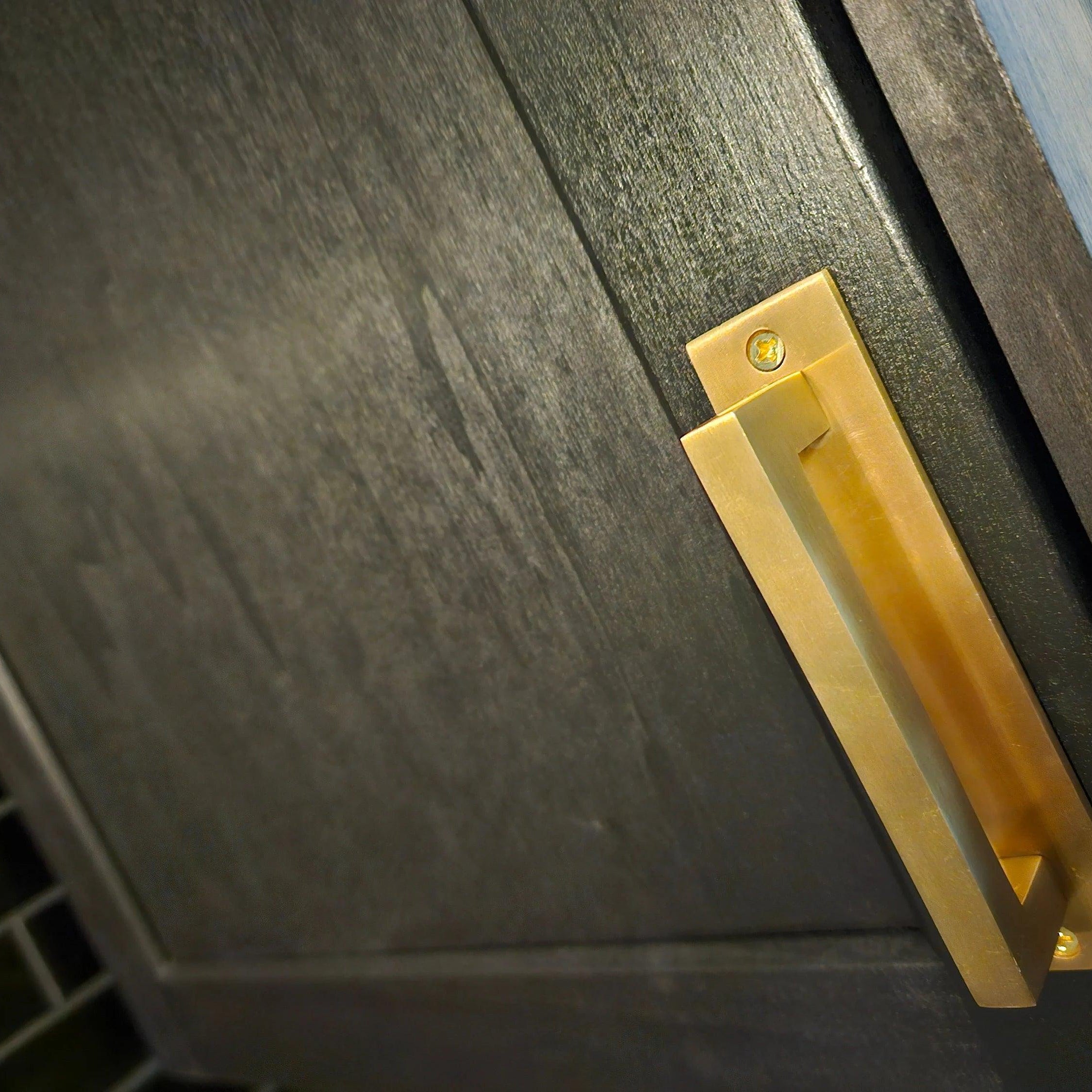 Unlacquered Brass Brushed Rectangle Drawer Pulls with Backplate - Stylentdecor