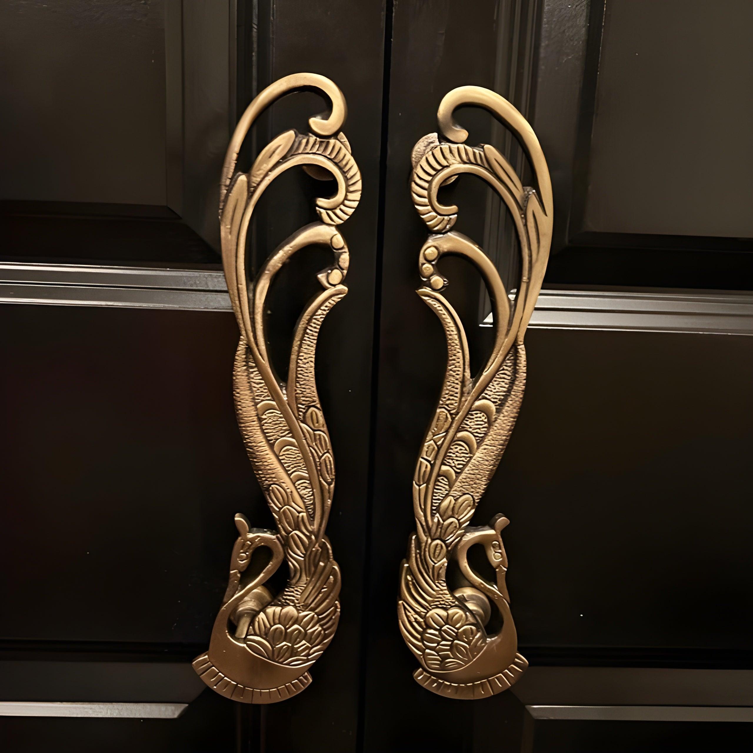 Brass Antique Peacock Door handle - Stylentdecor
