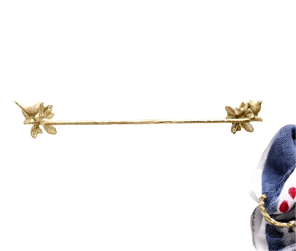 Brass Bird Towel Rack - Brushed/Satin Finish - Stylentdecor