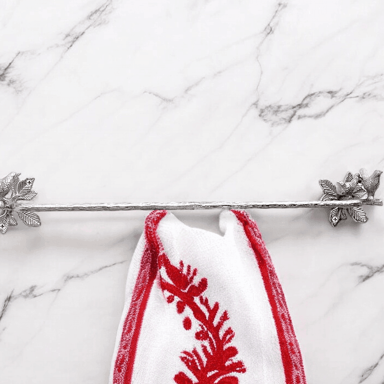 Brass Bird Towel Rack - Chrome Finish - Stylentdecor
