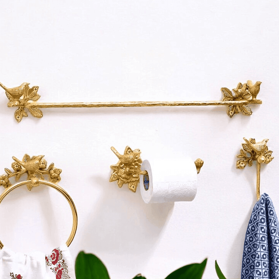 Brass Bird Towel Rack - Polished Finish - Stylentdecor