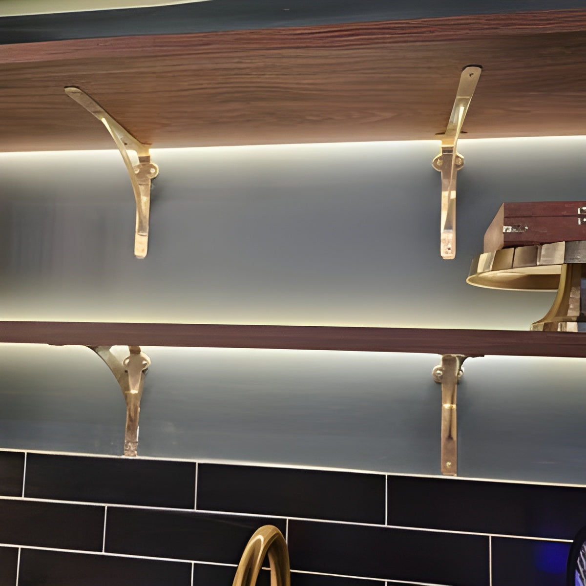 Timeless Elegance with Brass Shelf Brackets