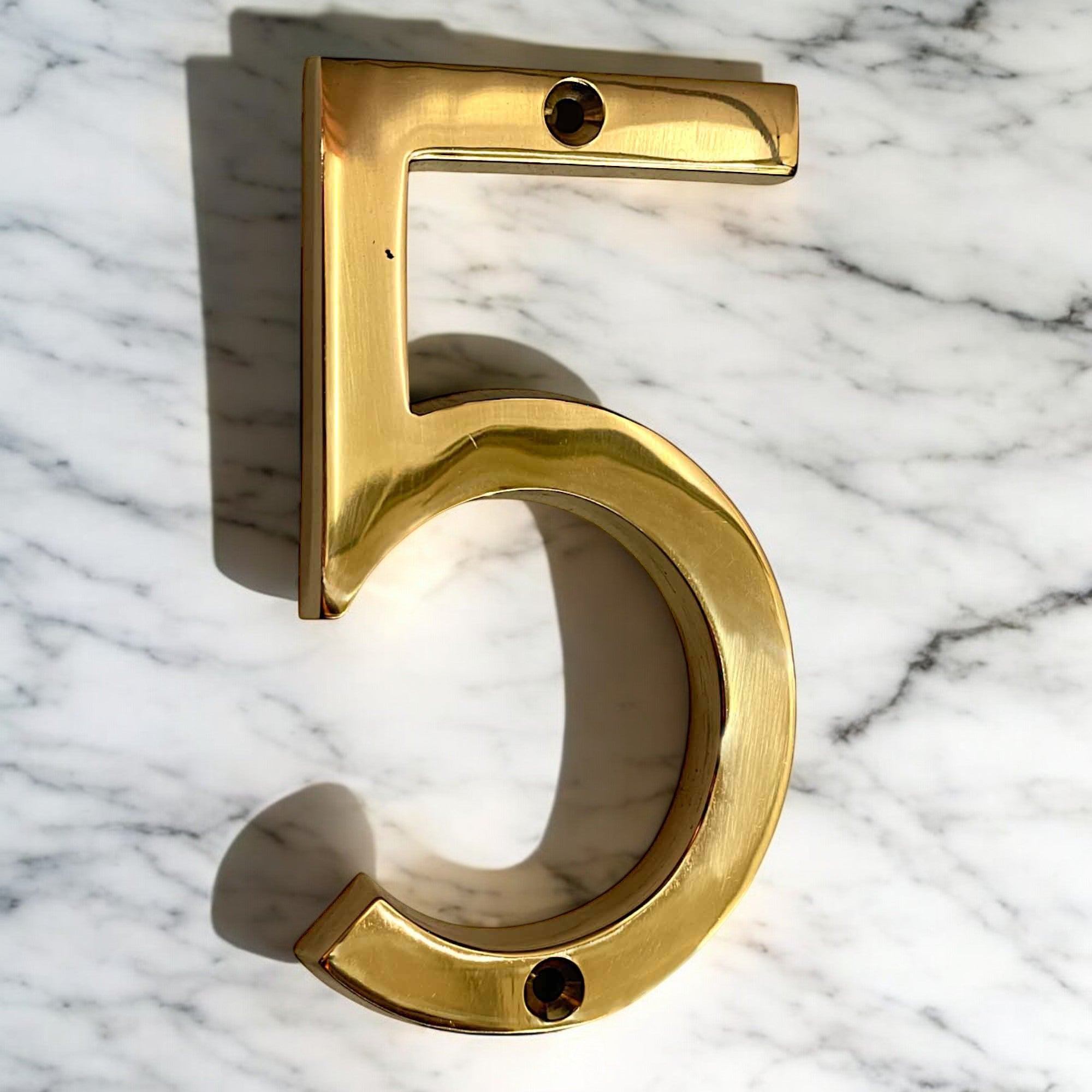 4 inch Brass House Number - 5