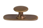 Brass Antique Knob with Round Backplate