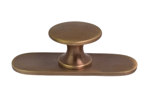 Brass Antique Knob with Round Backplate