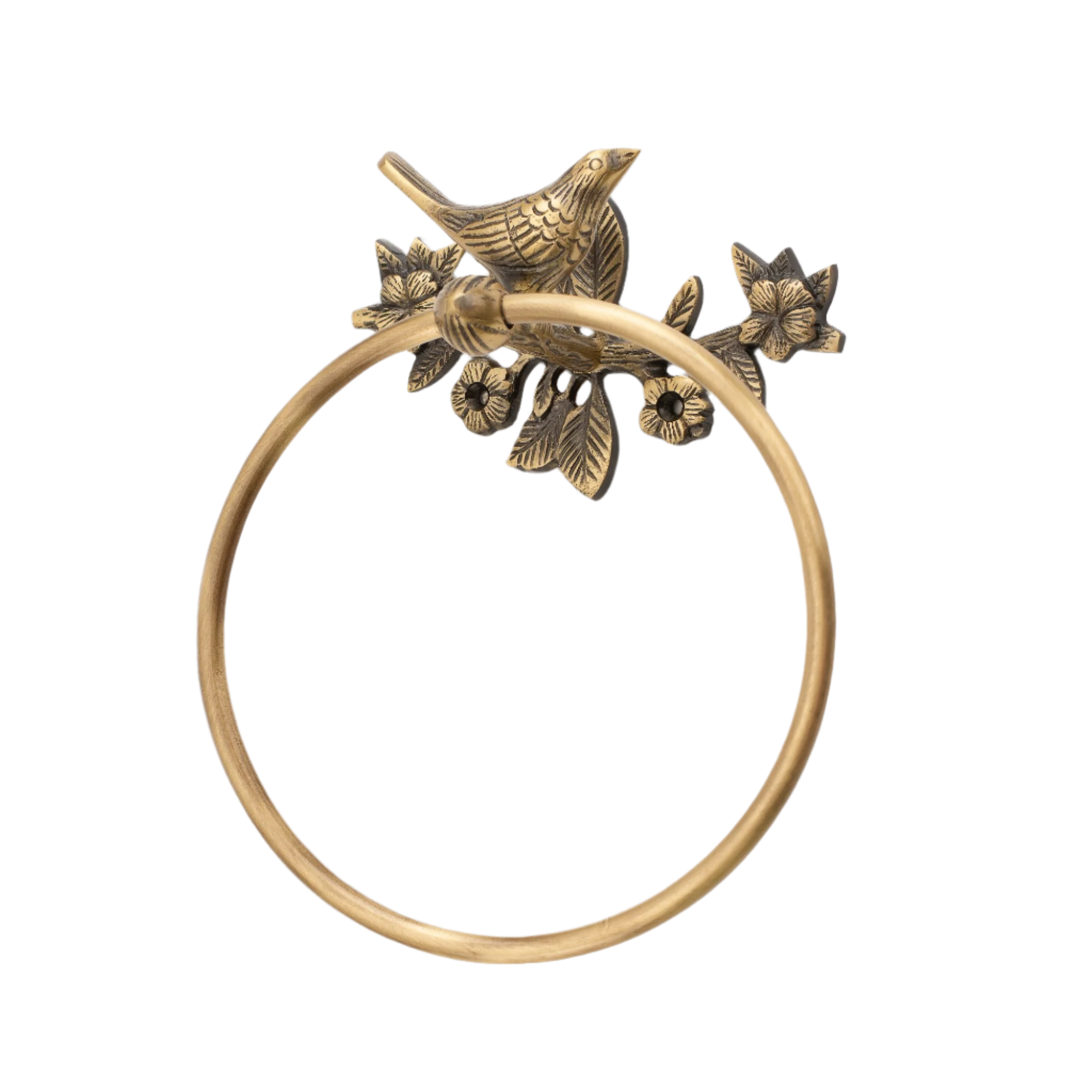 Brass Bird Towel Ring