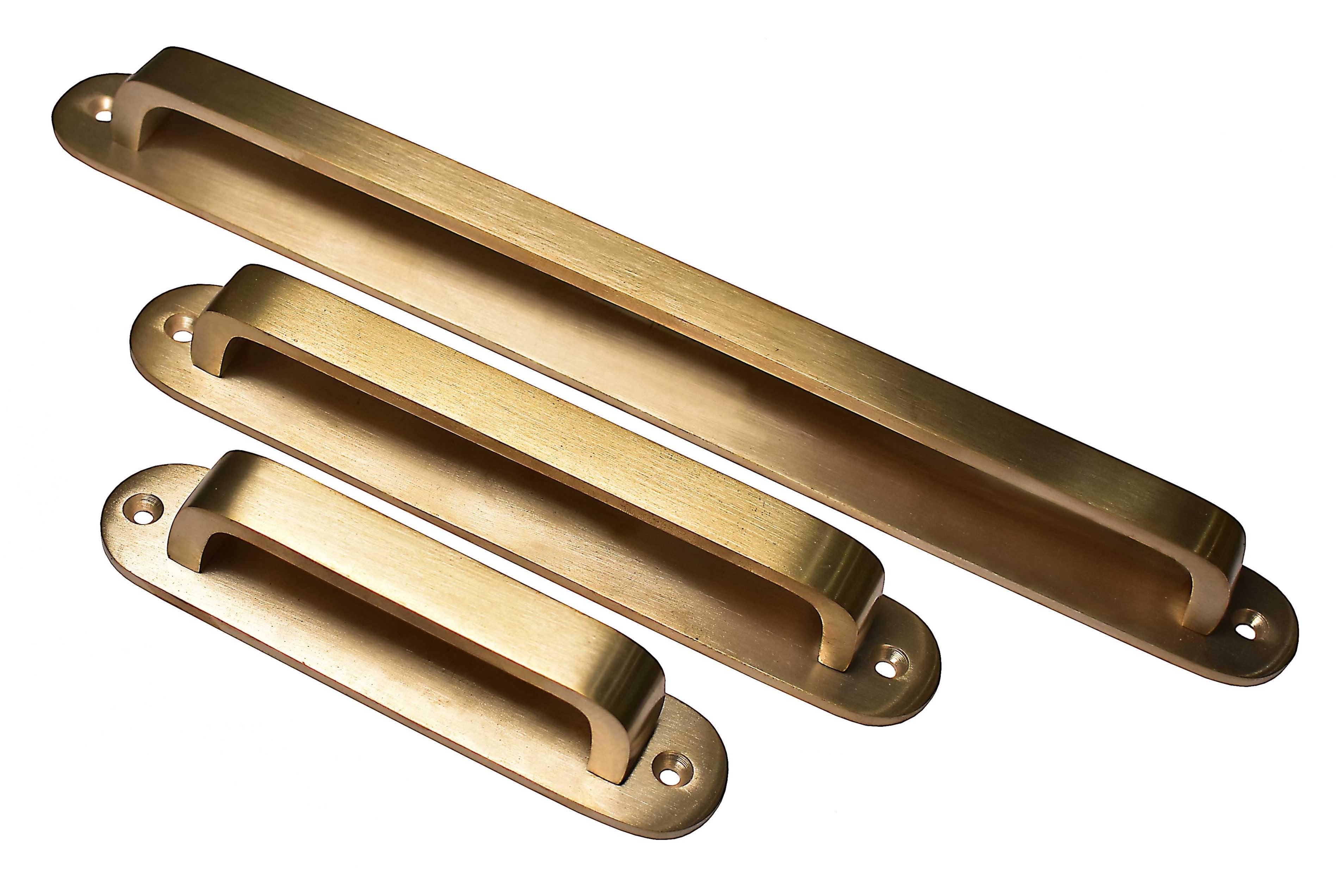 Unlacquered Brass Brushed Round Drawer Pulls with Backplate - Stylentdecor