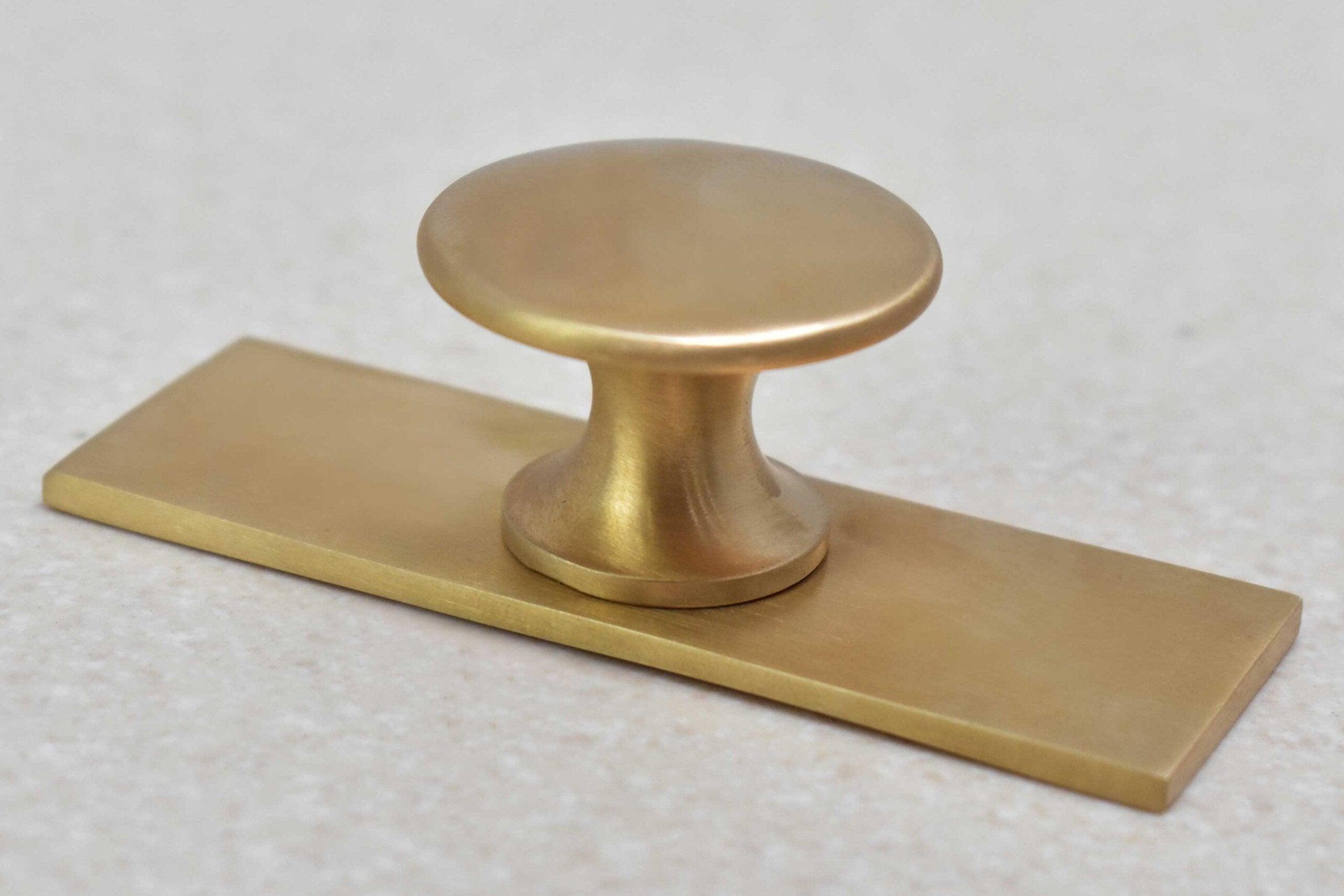 Brass Drawer Knob with Rectangle Backplate - Stylentdecor