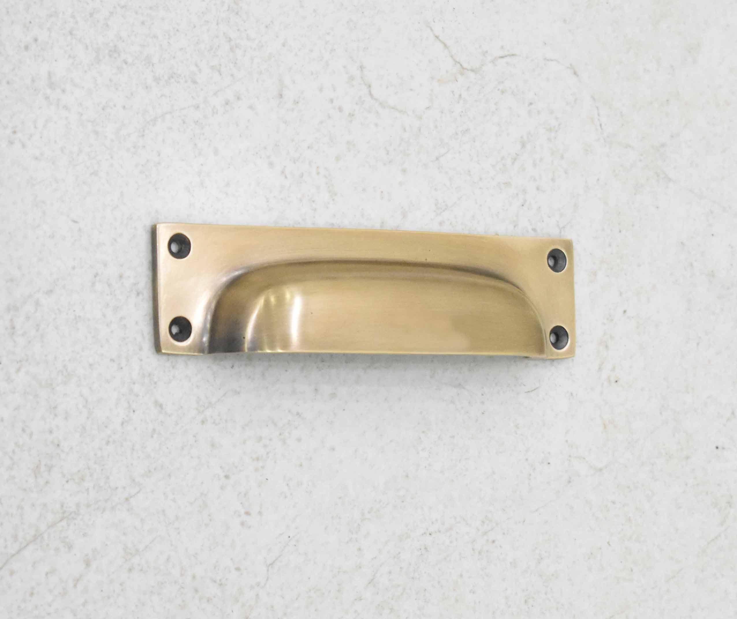 6" Rectangle Bin Pulls - Antique Brass - Stylentdecor