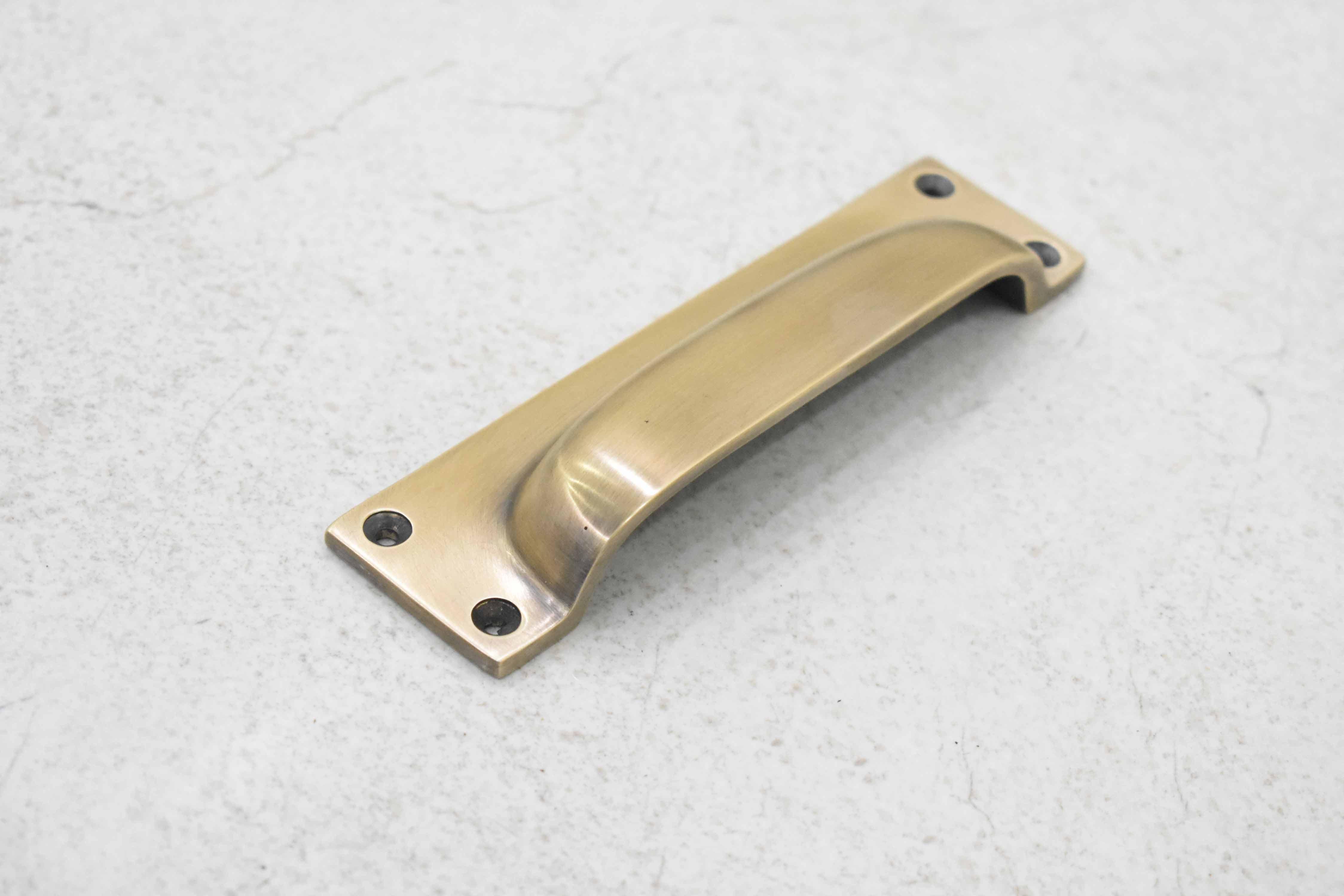 6" Rectangle Bin Pulls - Antique Brass - Stylentdecor