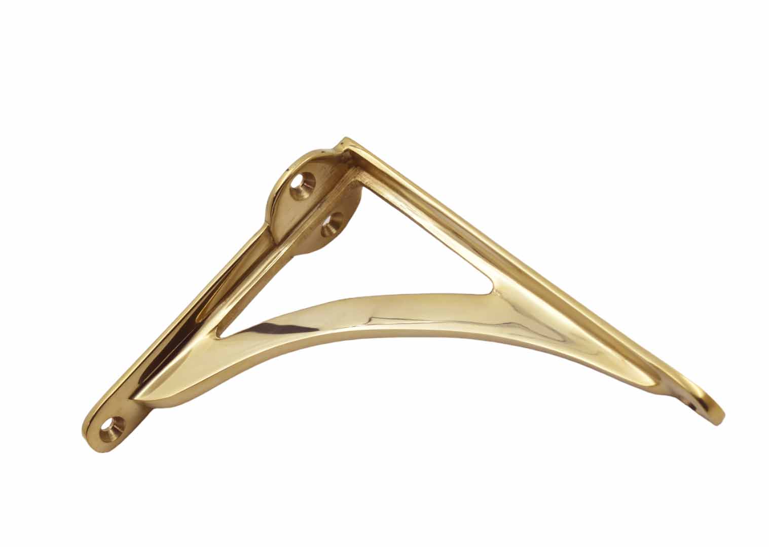 Arched Shelf Bracket - Unlacquered Polished Brass