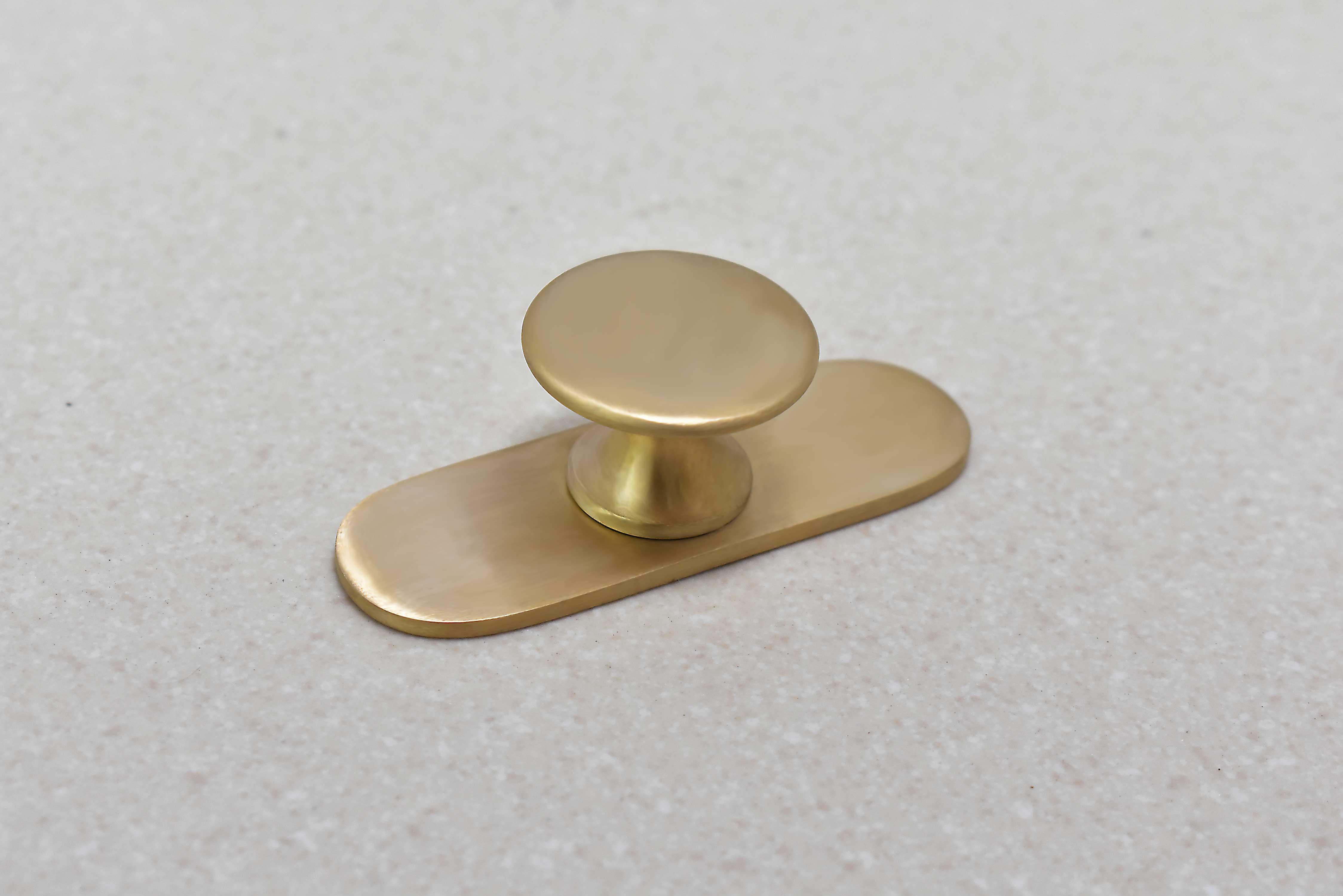 Brass Brushed Drawer Knob with Round Backplate - Stylentdecor
