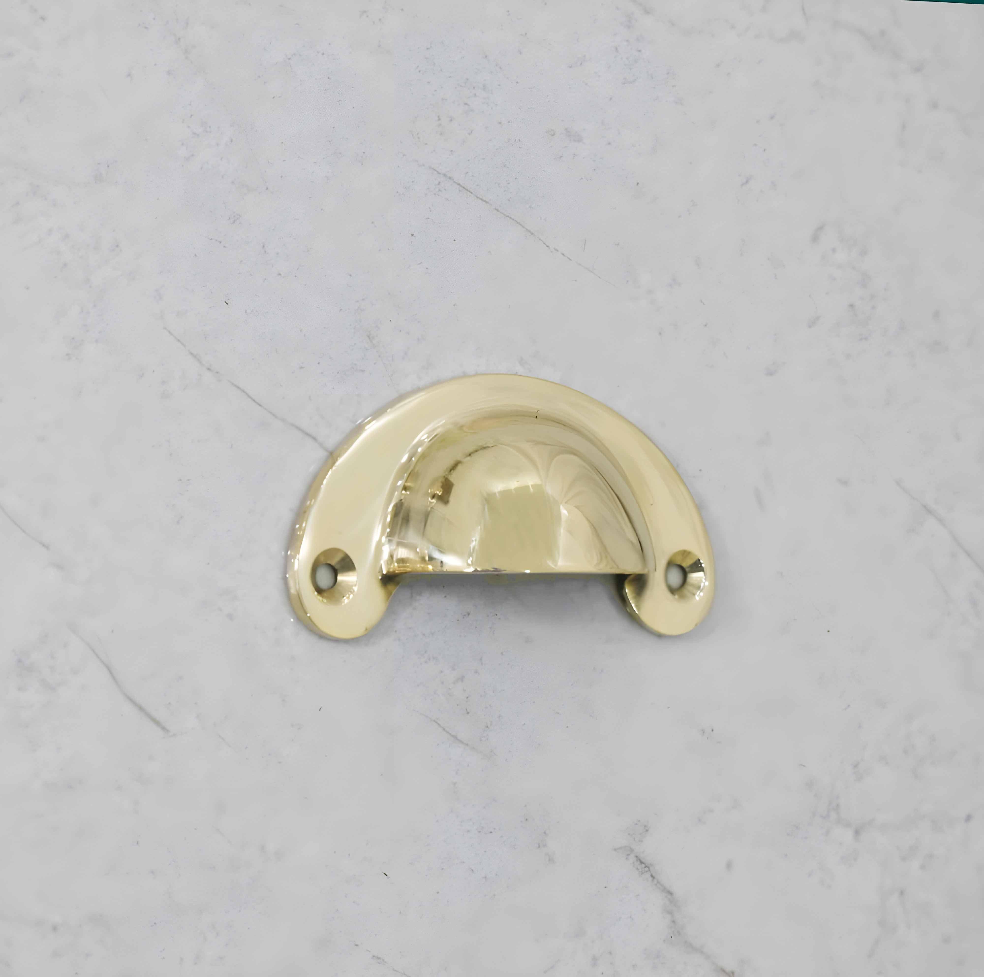 Victorian Bin Pulls - Unlacquered Polished Brass - Stylentdecor