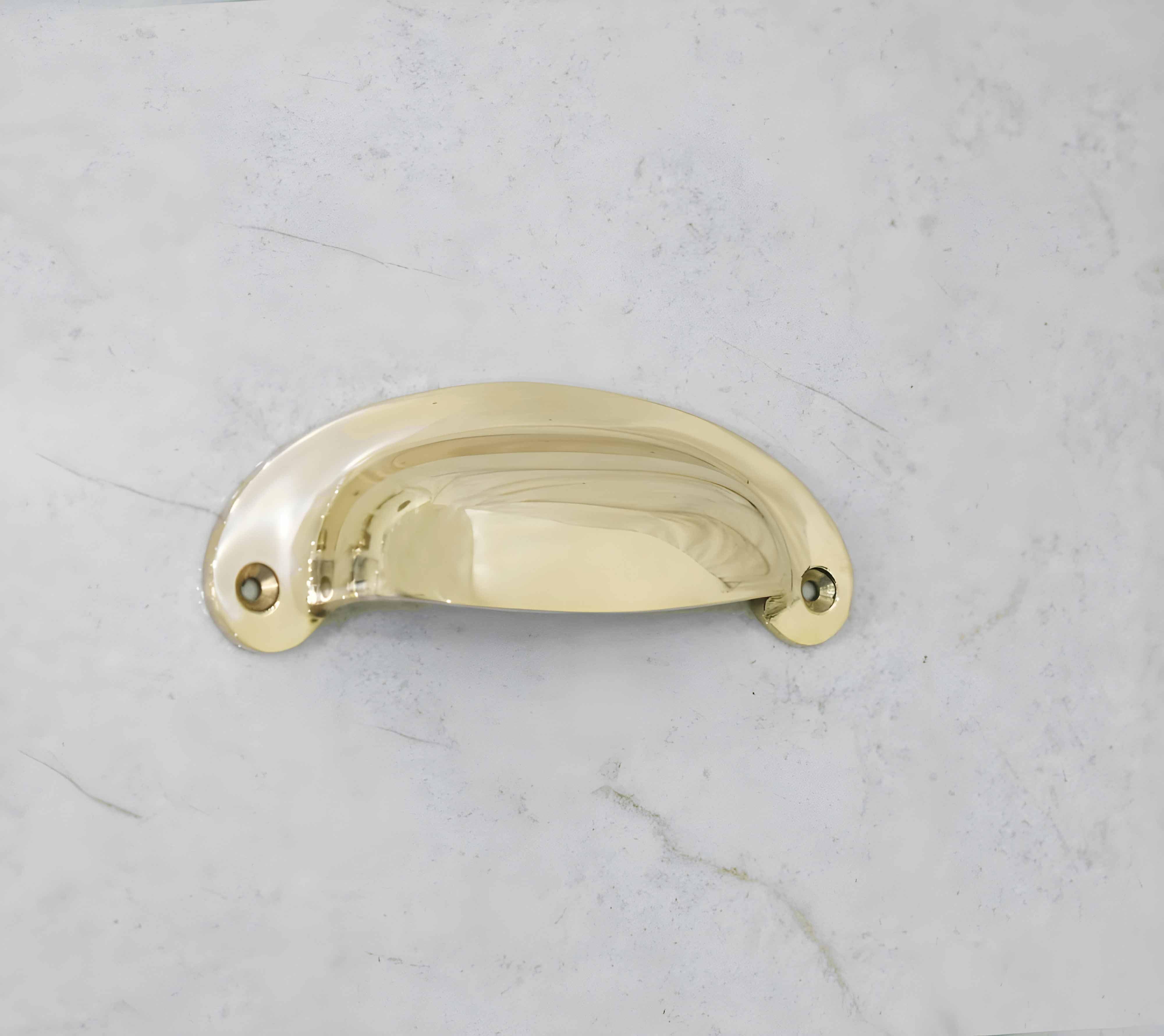 Victorian Bin Pulls - Unlacquered Polished Brass - Stylentdecor