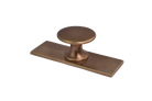 Brass Antique Knob with Square Backplate