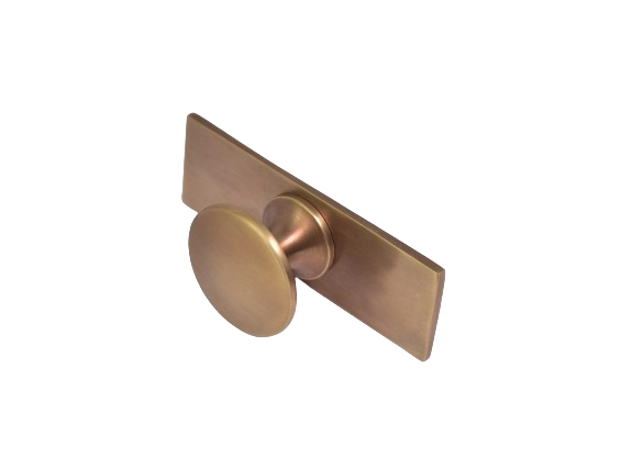 Brass Antique Knob with Square Backplate