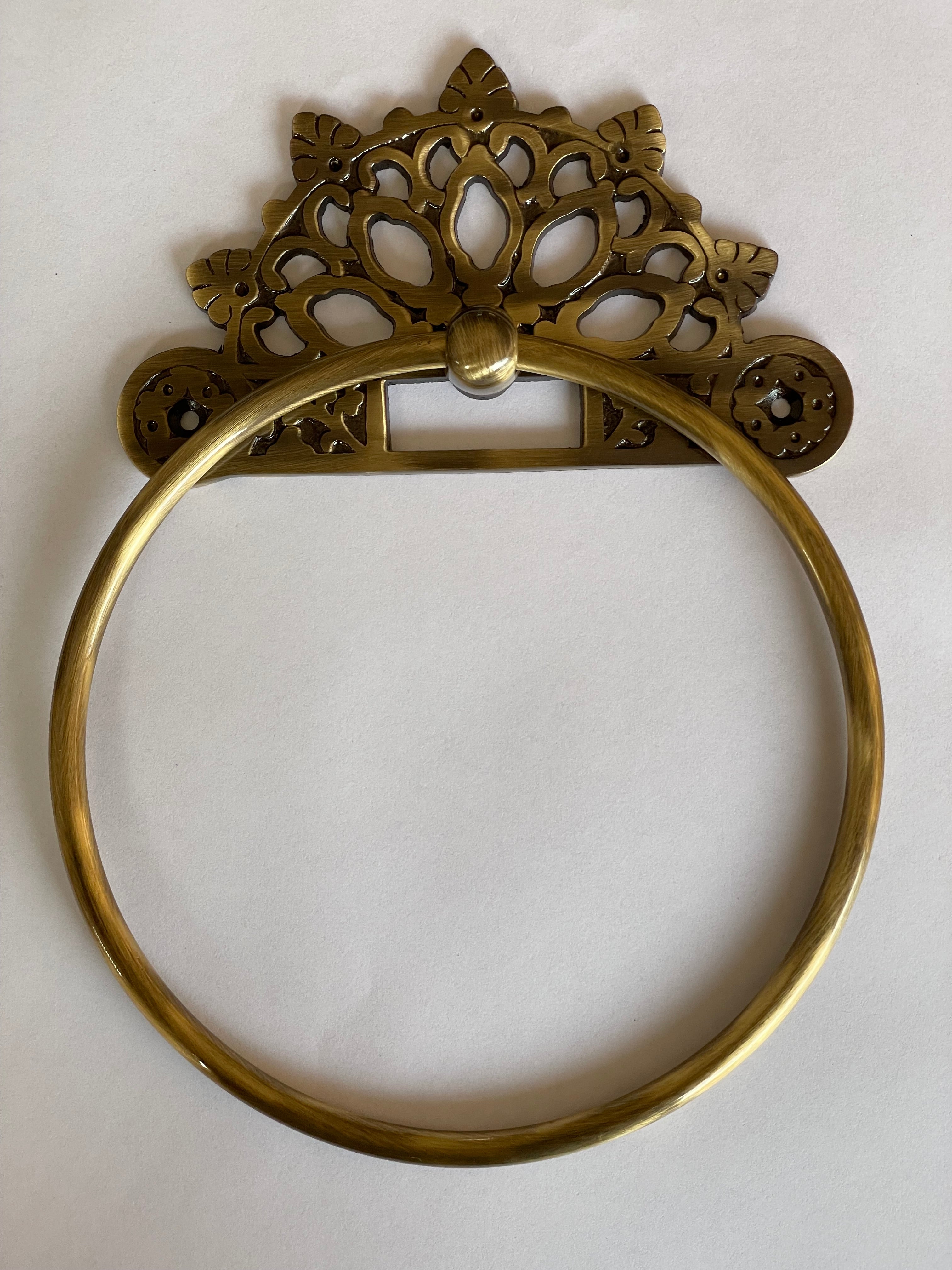 Brass Towel ring Antique Towel Ring Stylent Decor Stylentdecor