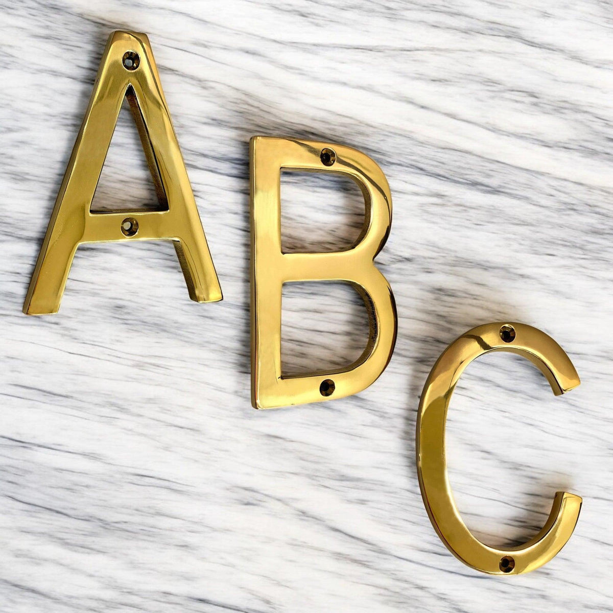 4'' Brass House Letters - Antique Design - Indoor & Outdoor Use ...