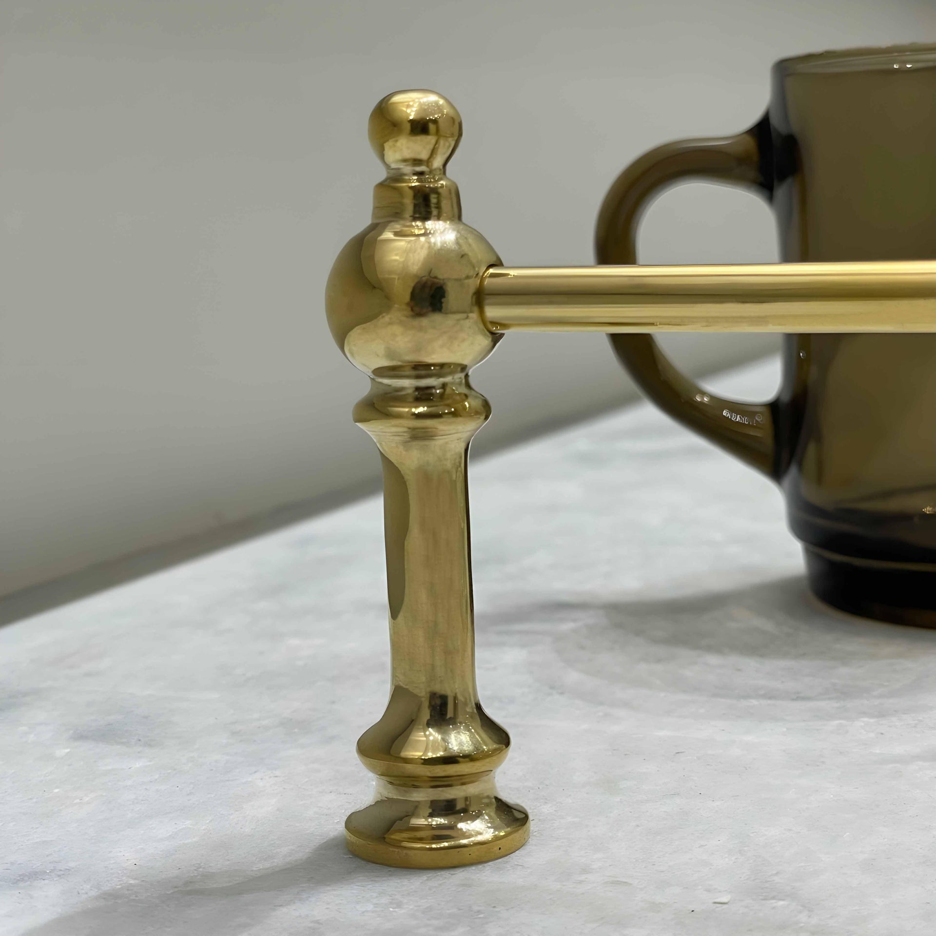Unlacquered Polished Brass Pot Rail