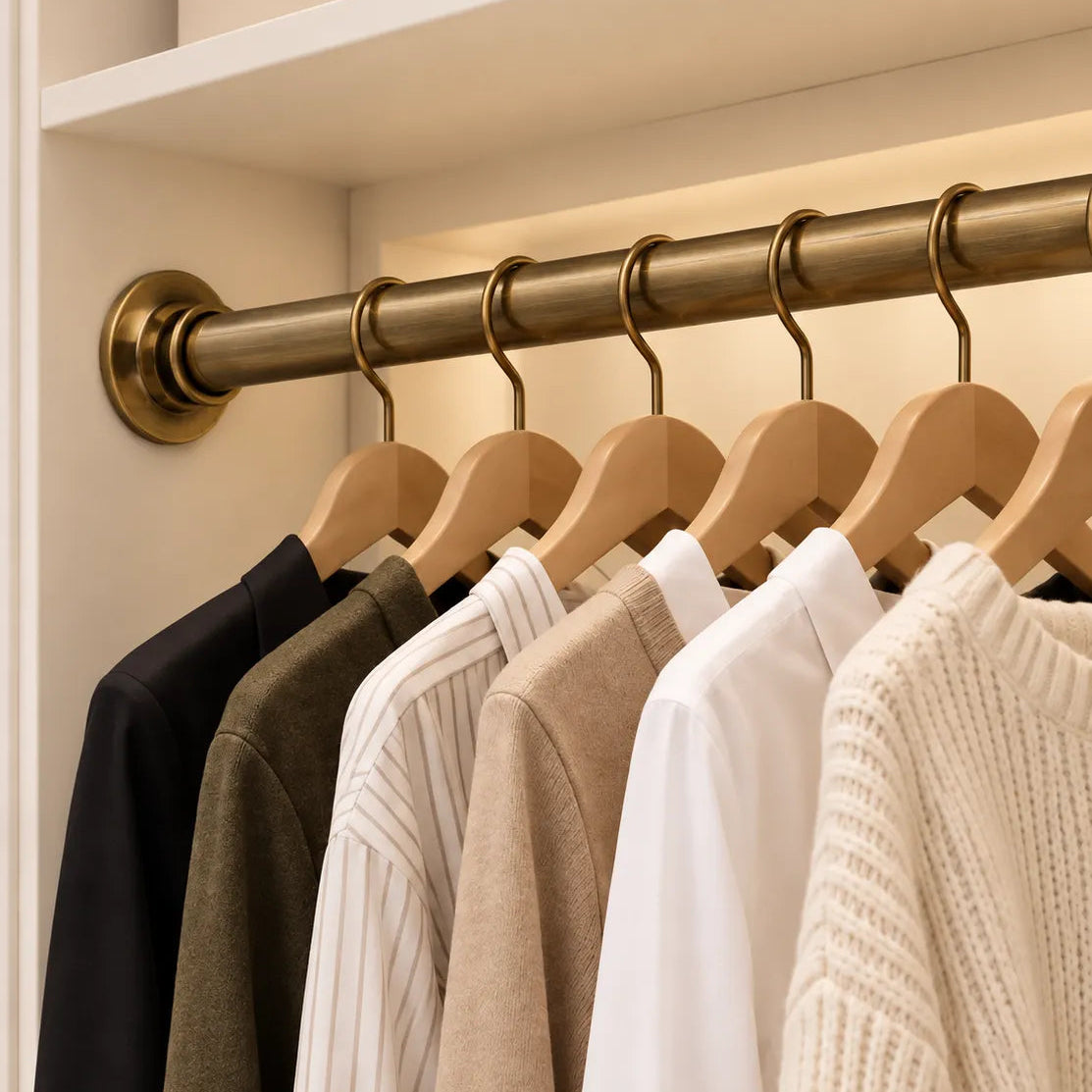 brass antique closet rail