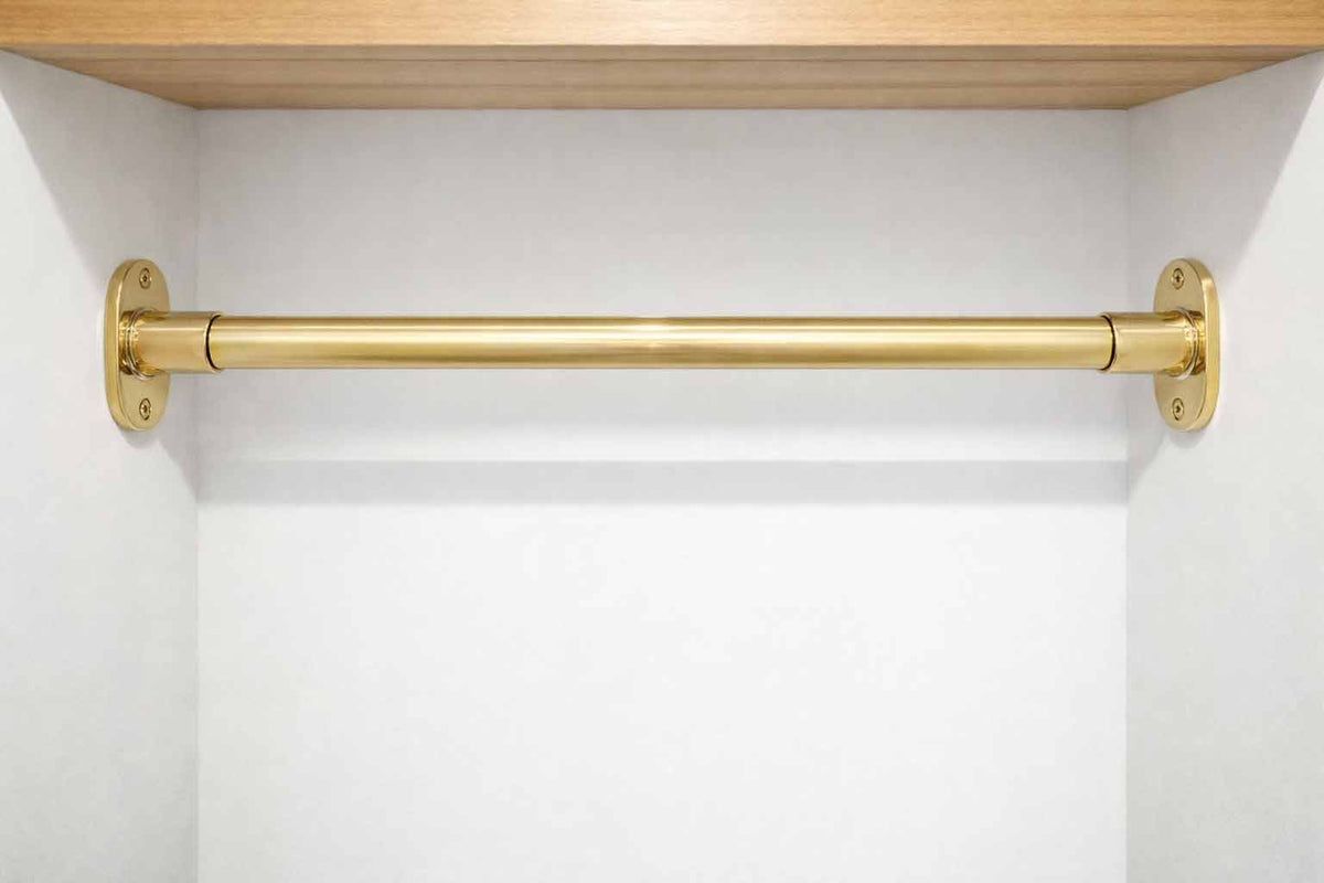 Unlacquered Polished Solid Brass Closet Rod | Heavy-Duty 16-Gauge ...