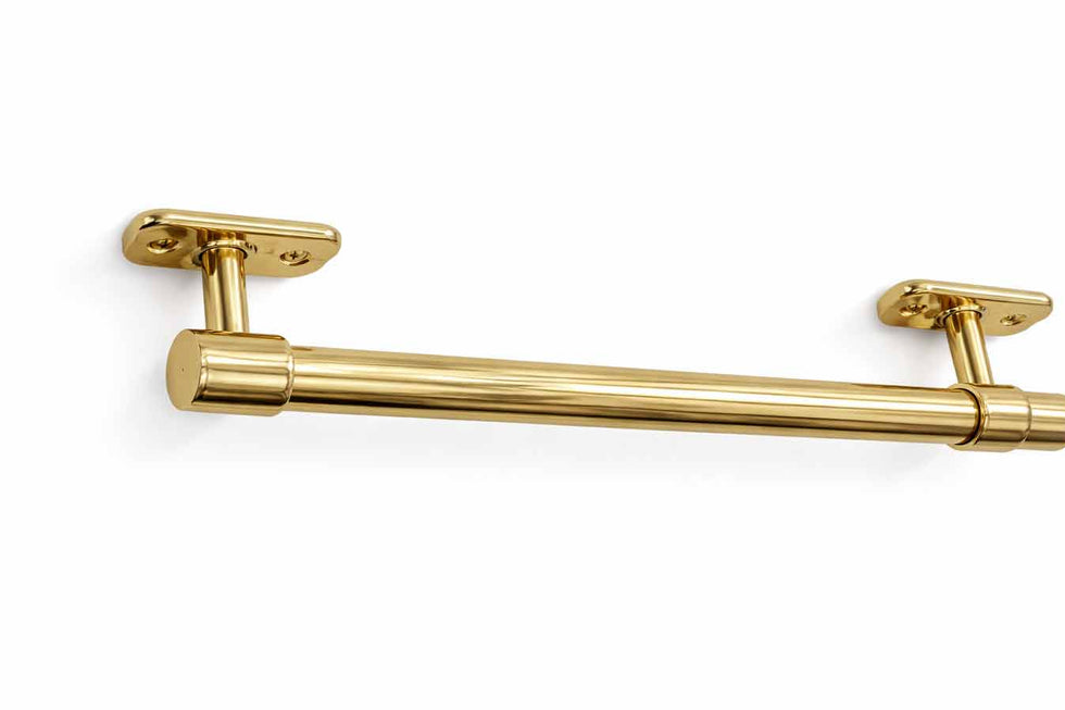 Unlacquered Polished Solid Brass Closet Rod | Heavy-Duty 16-Gauge ...