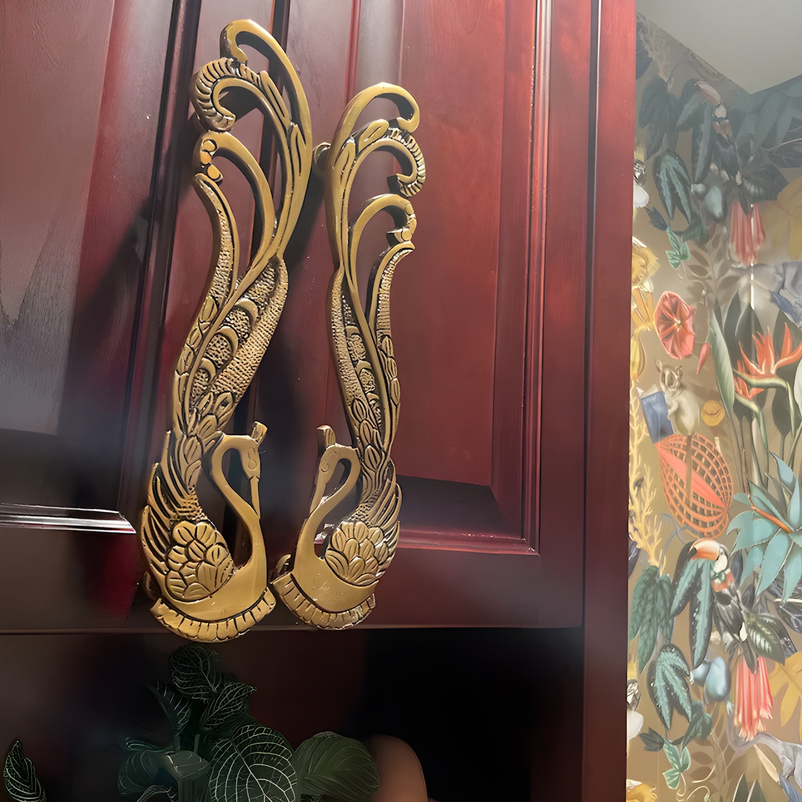 Brass Antique Peacock Door handle