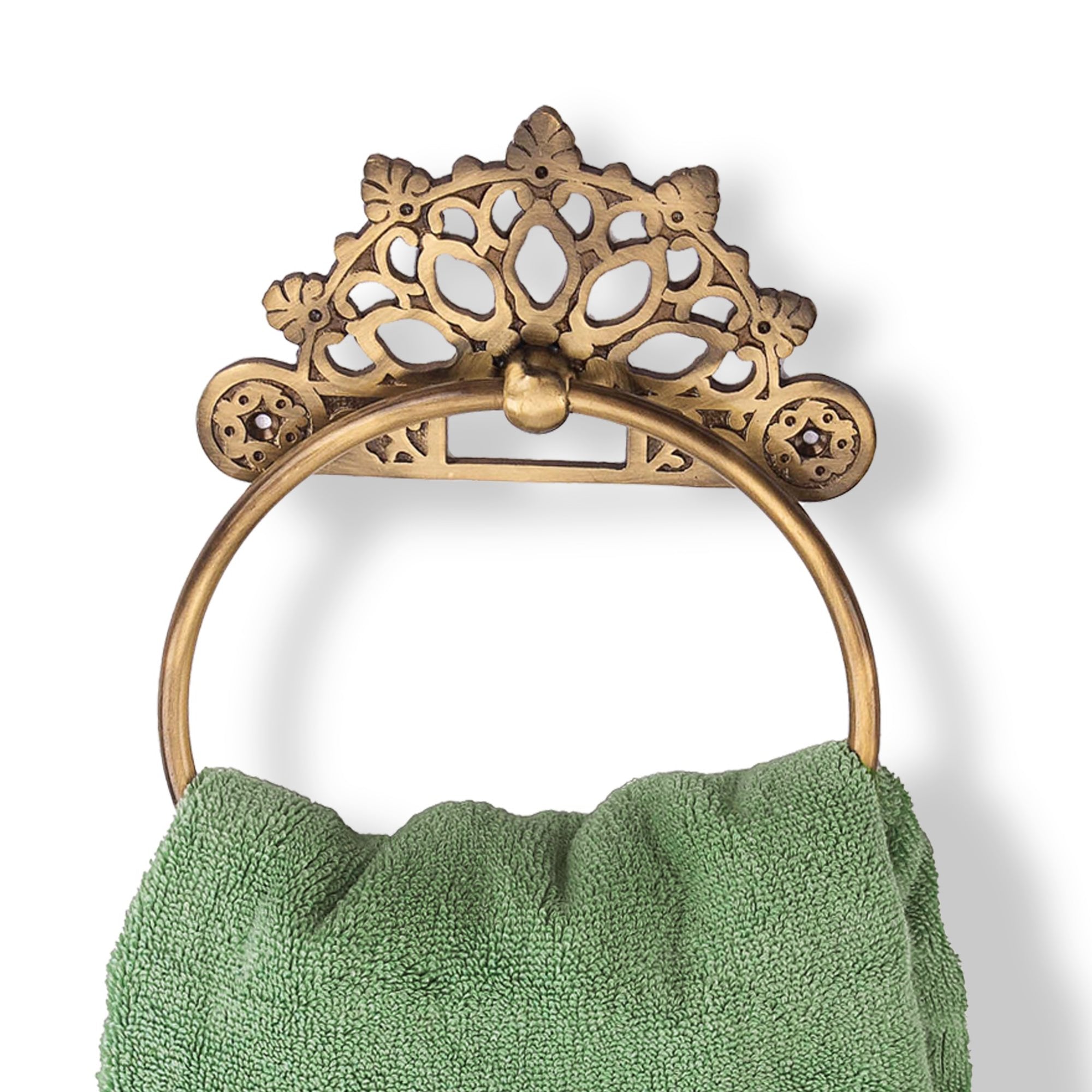 Victorian Towel Ring - Antique Brass